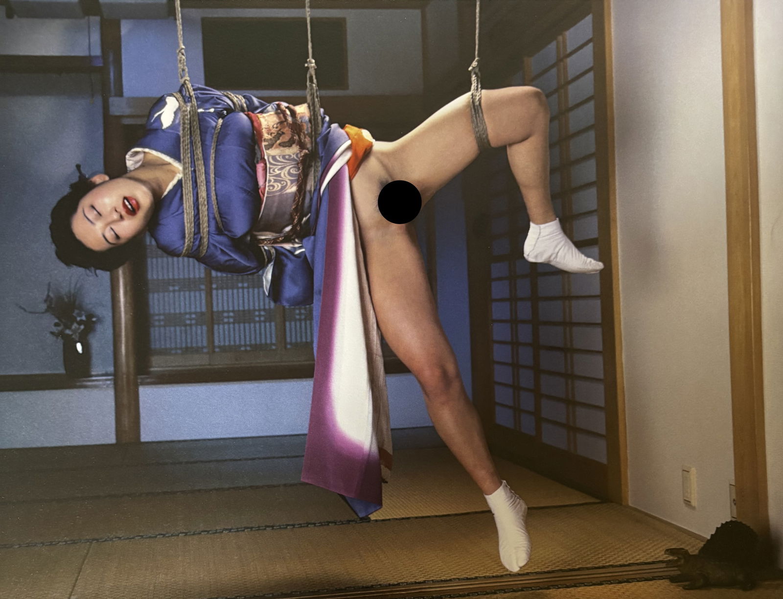 NOBUYOSHI ARAKI NUDE WOMAN PHOTO LITHO: Nobuyoshi Araki Nude Woman Photo Litho mounted to same size board measuring at 9x12 inches