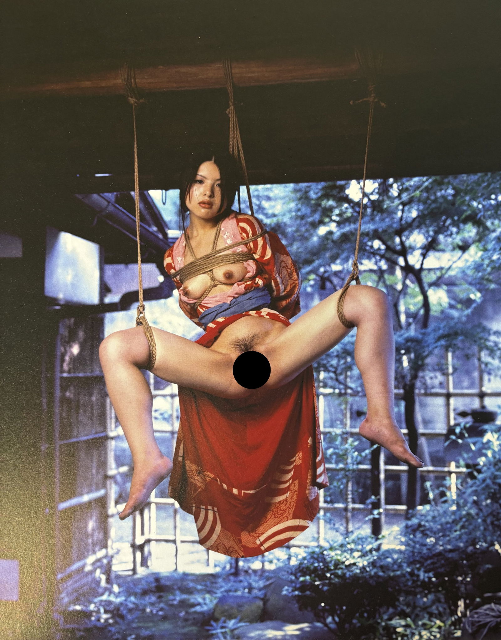 NOBUYOSHI ARAKI NUDE WOMAN PHOTO LITHO: Nobuyoshi Araki Nude Woman Photo Litho mounted to same size board measuring at 9.5x12 inches