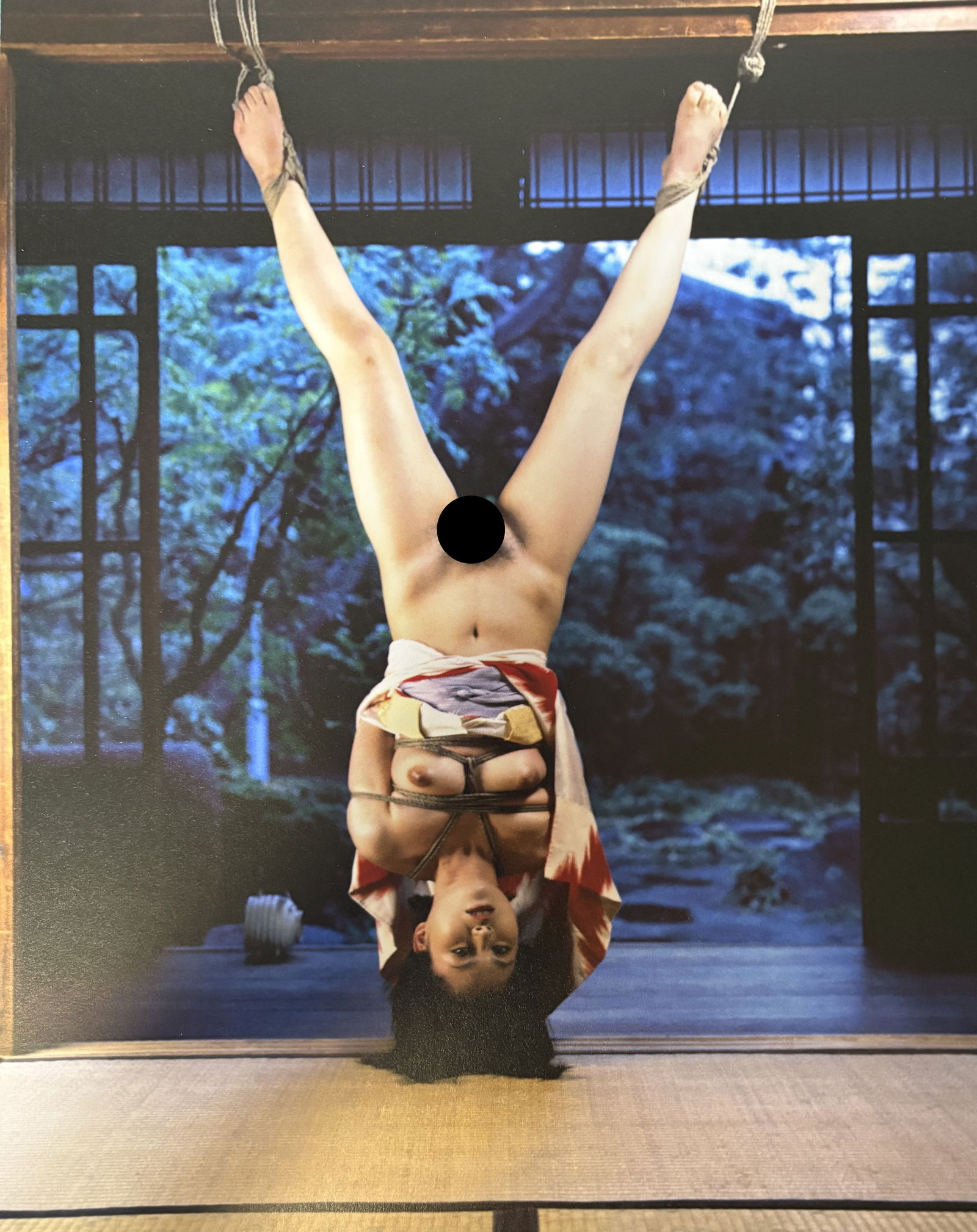 NOBUYOSHI ARAKI NUDE WOMAN PHOTO LITHO: Nobuyoshi Araki nude Woman Photo Litho mounted to same size board measuring at 9.5x12 inches