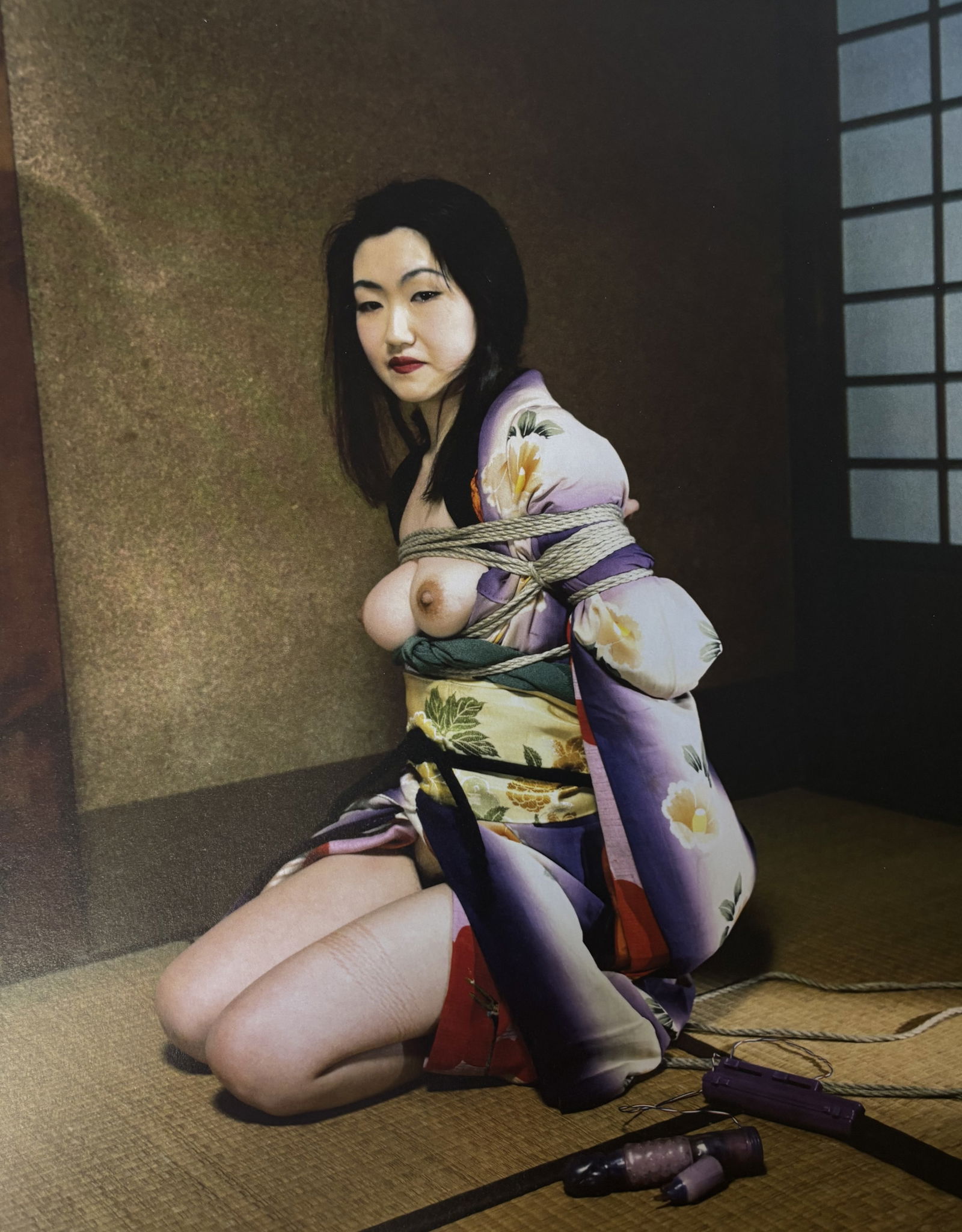 NOBUYOSHI ARAKI NUDE WOMAN PHOTO LITHO: Nobuyoshi Araki Nude Woman Photo Litho mounted to same size board measuring at 9.5x12 inches