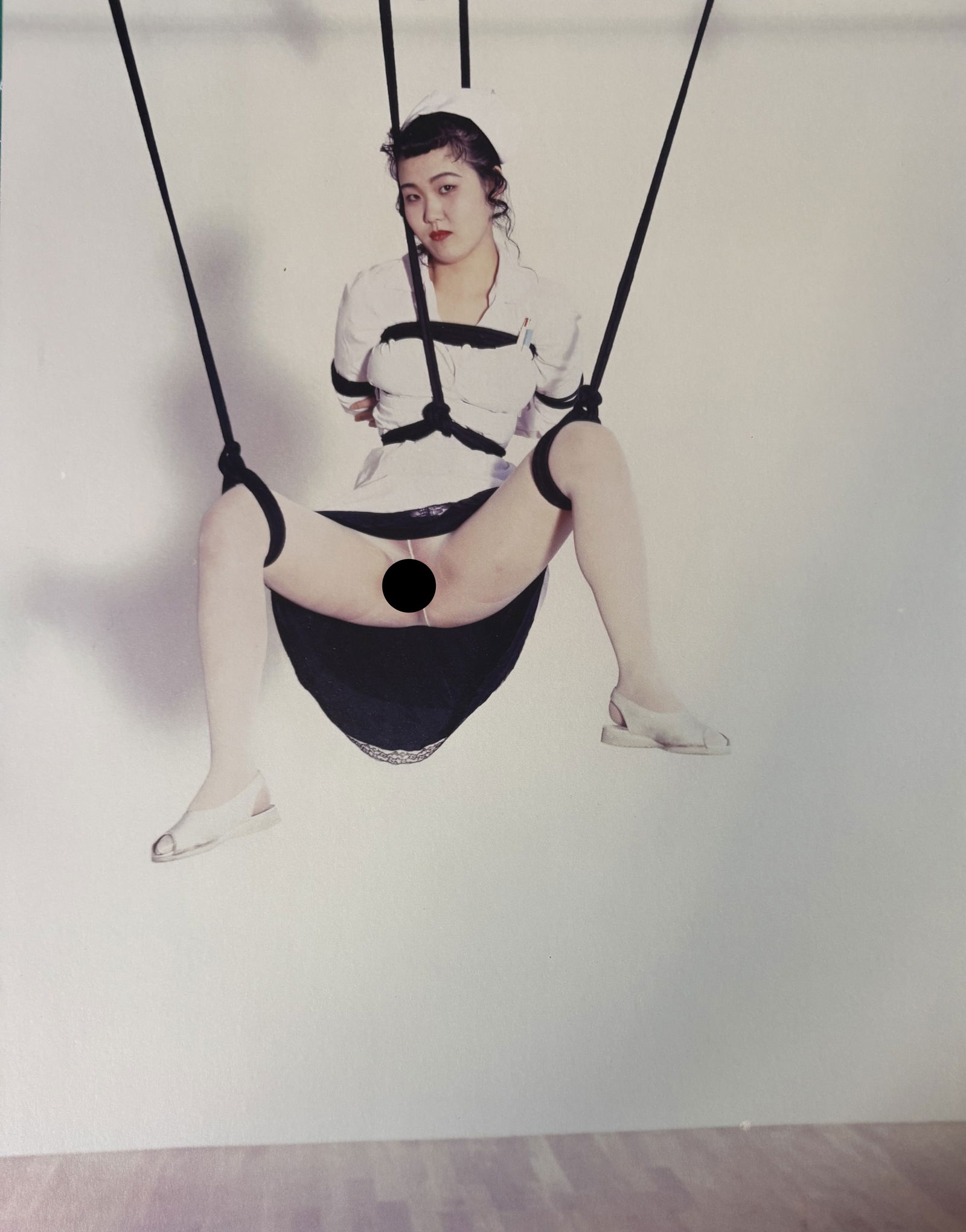 NOBUYOSHI ARAKI NUDE WOMAN PHOTO LITHO: Nobuyoshi Araki Nude Woman Photo Litho mounted to same size board measuring at 9.5x12 inches