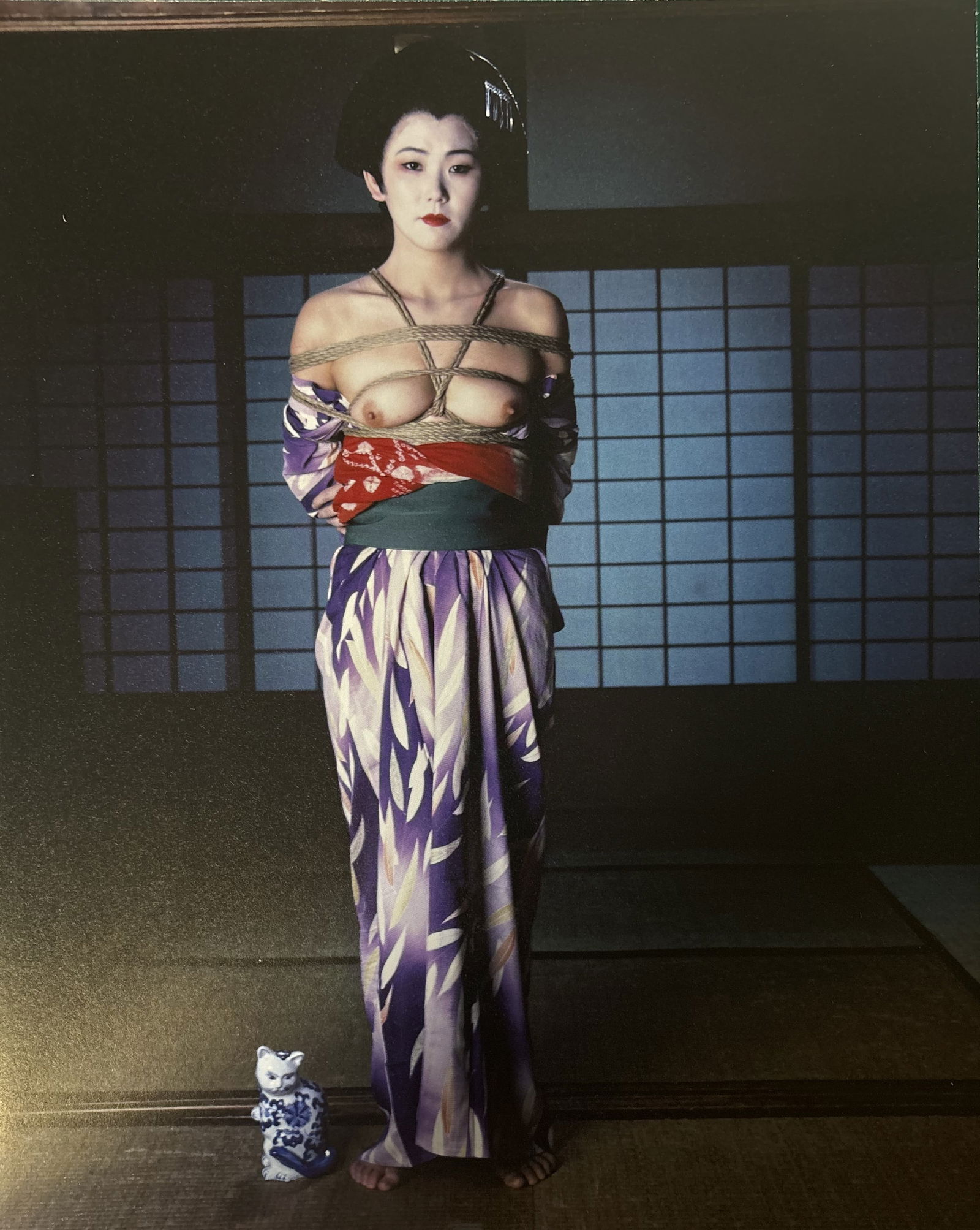 NOBUYOSHI ARAKI NUDE WOMAN PHOTO LITHO: Nobuyoshi Araki Nude Woman Photo Litho mounted to same size board measuring at 9.5x12 inches