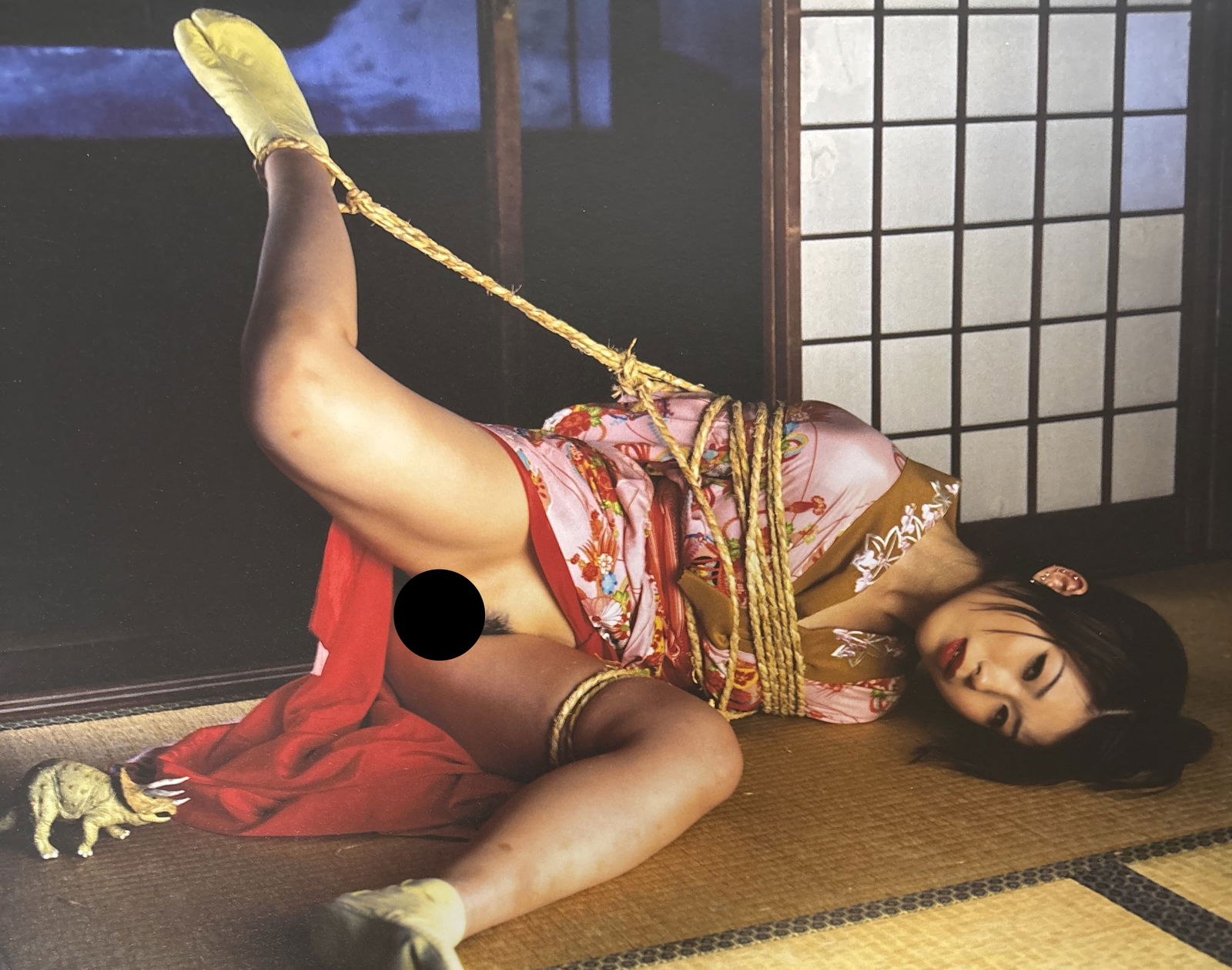 NOBUYOSHI ARAKI NUDE WOMAN PHOTO LITHO: Nobuyoshi Araki Nude Woman Photo Litho mounted to same size board measuring at 9.5x12 inches