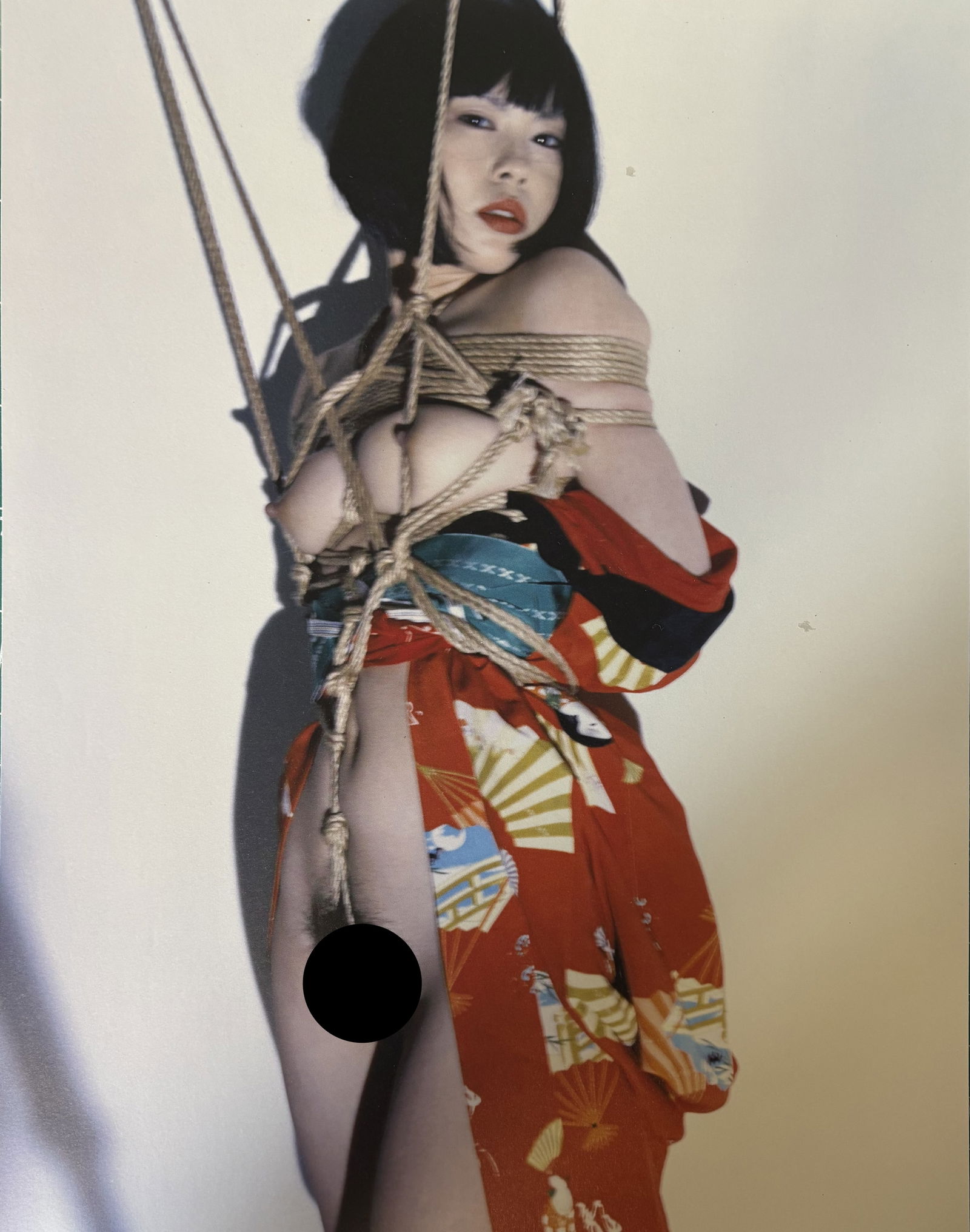 NOBUYOSHI ARAKI NUDE WOMAN PHOTO LITHO: Nobuyoshi Araki Nude Woman Photo Litho mounted to same size board measuring at 9.5x12 inches