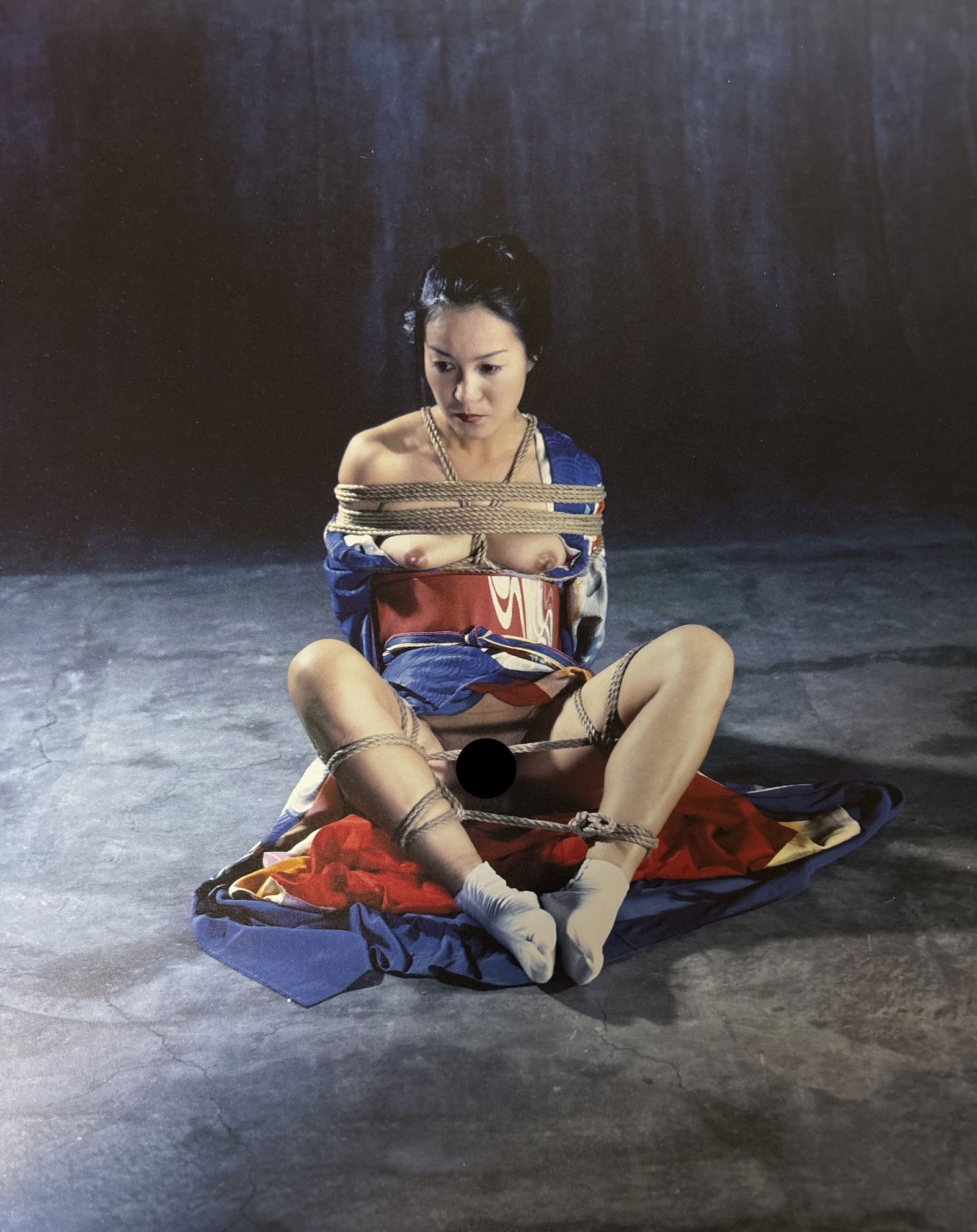 NOBUYOSHI ARAKI NUDE WOMAN PHOTO LITHO: Nobuyoshi Araki Nude Woman Photo Litho mounted to same size board measuring at 9.5x12 inches