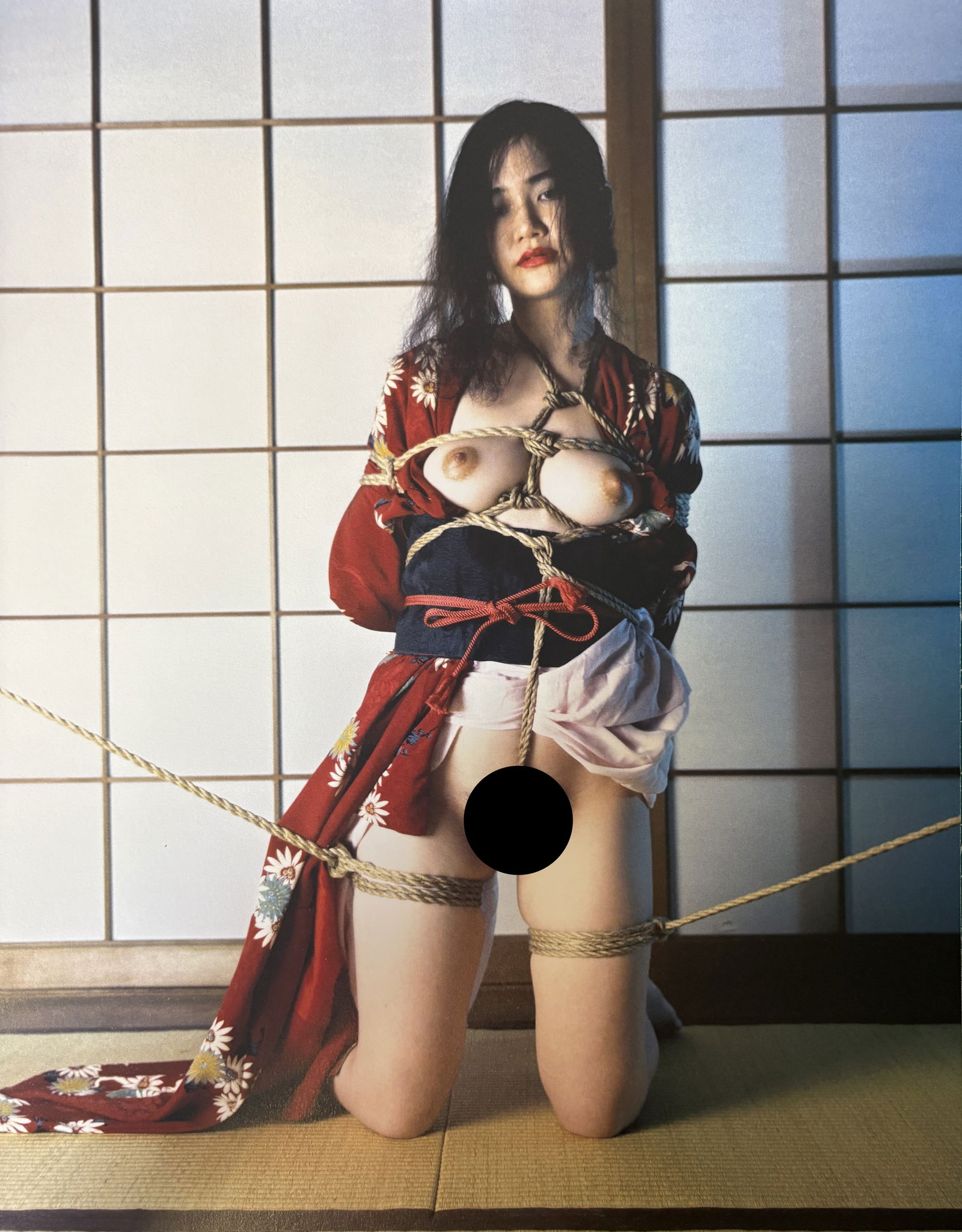 NOBUYOSHI ARAKII NUDE WOMEN PHOTO LITHO: Nobuyoshi Araki Nude Women Photo Litho mounted to same size board measuring at 9.5x12 inches