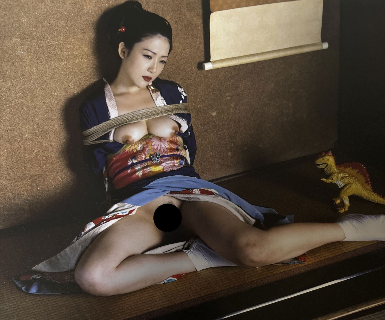 NOBUYOSHI ARAKI NUDE WOMEN PHOTO LITHO: Nobuyoshi Araki nude Women Photo litho mounted to same size board measuring at 9.5x12 inches