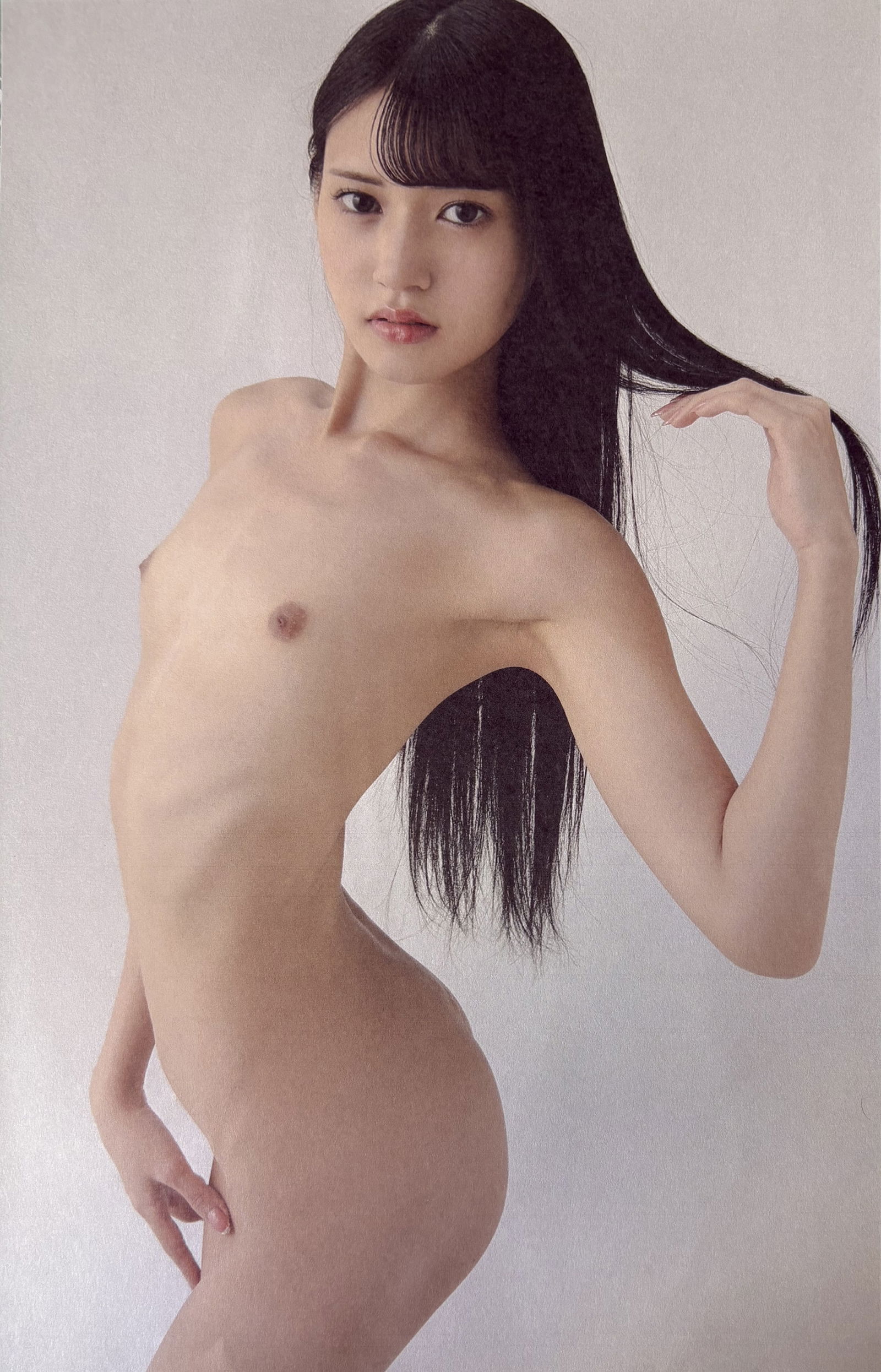 UMI YATSUGAKE POSING NUDE PHOTO LITHO: Umi yatsugake Posing nude photo litho mounted to same size board measuring at 6.5x11 inches