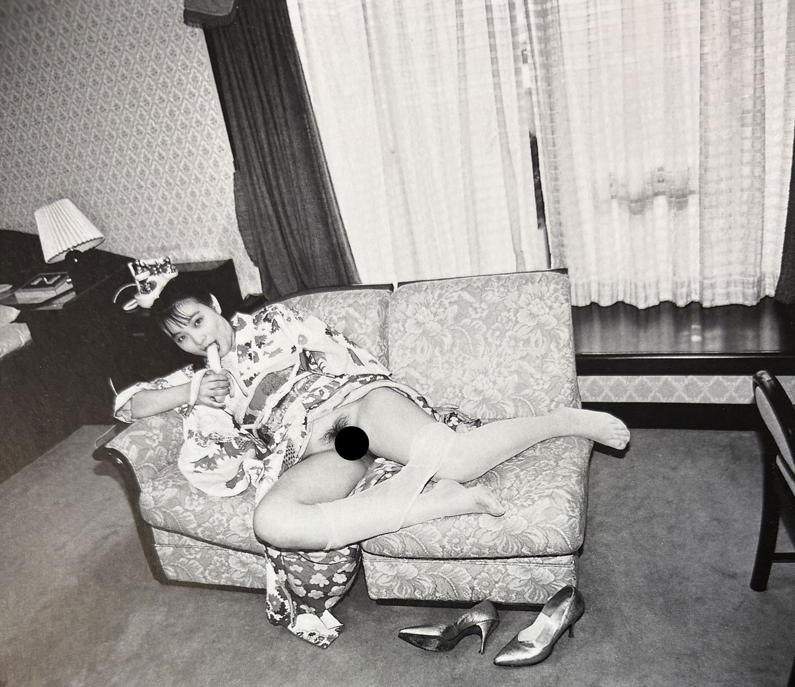 NOBUYOSHI ARAKI NUDE WOMAN PHOTO LITHO: Nobuyoshi Araki Nude Woman Photo Litho mounted to same size board measuring at 4.5x7.5 inches