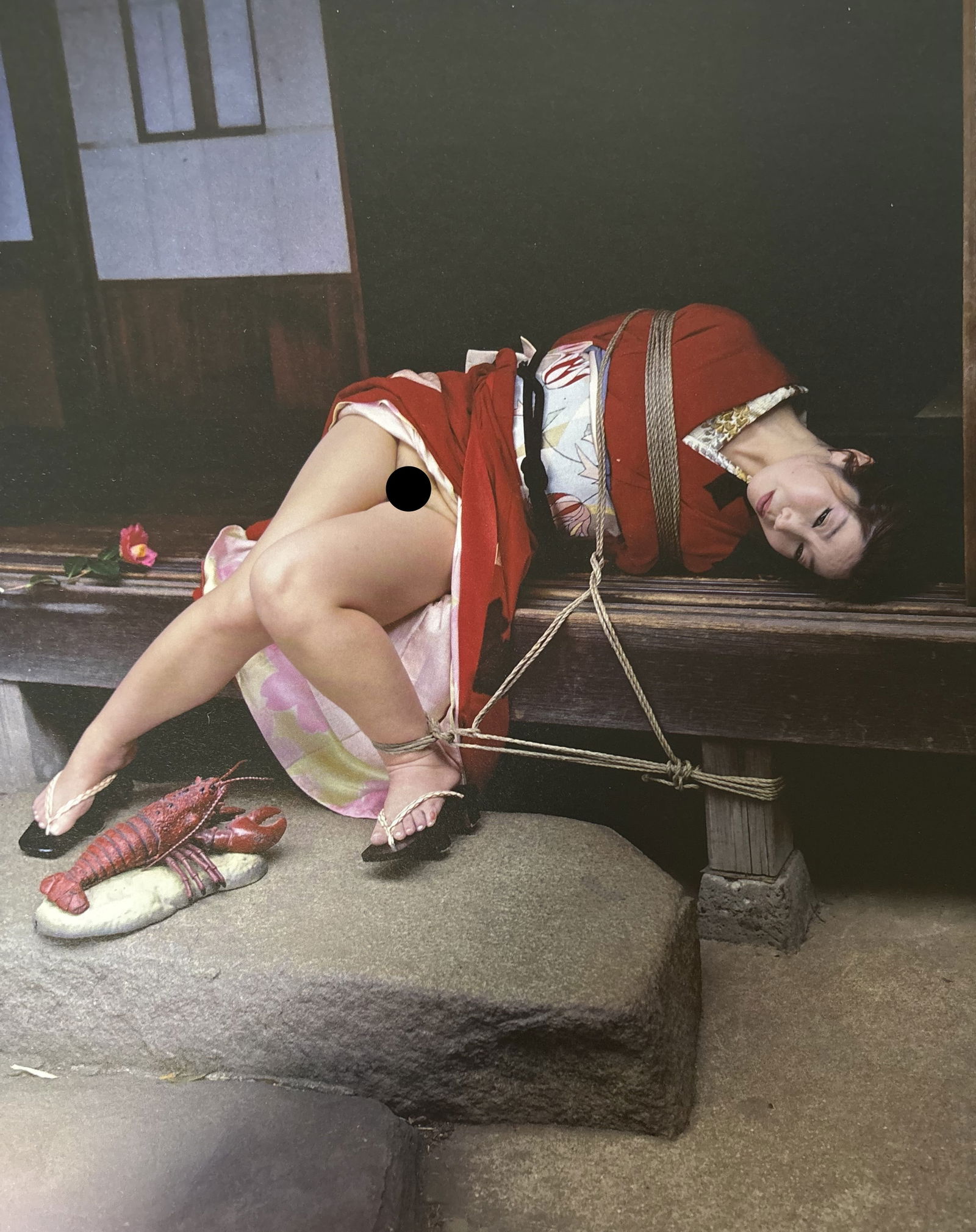 NOBUYOSHI ARAKI NUDE WOMAN PHOTO LITHO: Nobuyoshi Araki Nude Woman Photo Litho mounted to same size board measuring at 9.5x12 inches