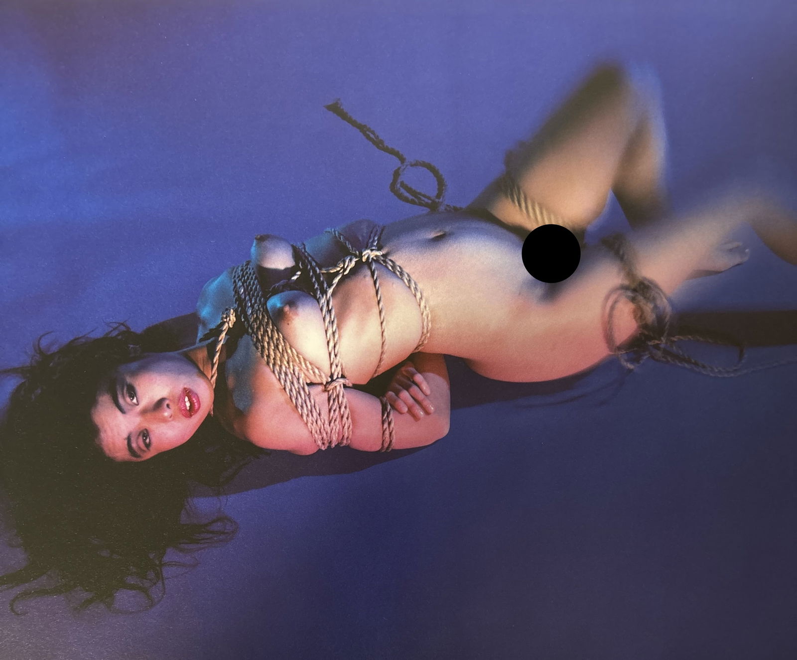 NOBUYOSHI ARAKI NUDE WOMAN PHOTO LITHO: Nobuyoshi Araki Nude woman photo litho mounted to same size board measuring at 9.5x12 inches