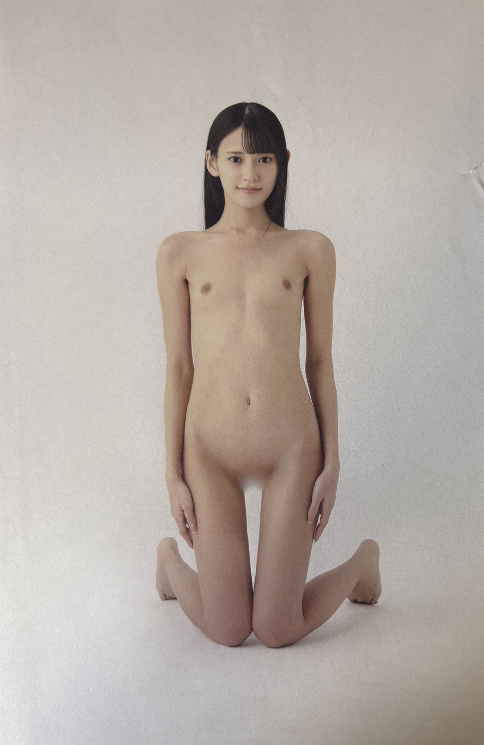 UMI YATSUGAKE NUDE POSING PHOTO LITHO: Umi Yastsugake Nude Posing Photo Litho mounted to same size board measuring at 6.5x11 inches