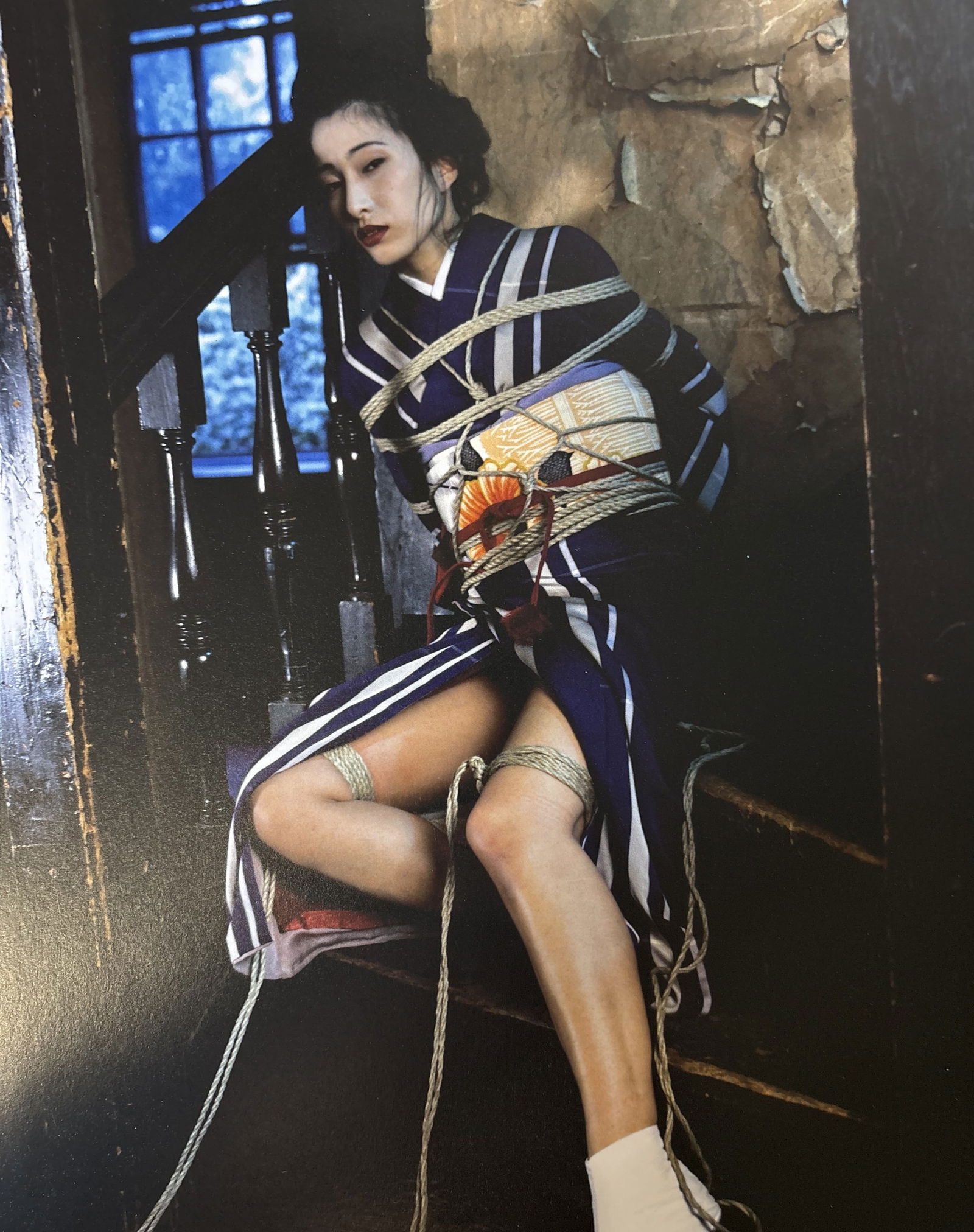 NOBUYOSHI ARAKI NUDE WOMAN PHOTO LITHO: Nobuyoshi Araki Nude Woman Photo Litho mounted to same size board measuring at 9.5x12 inches