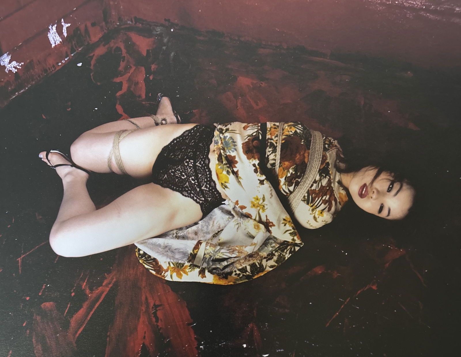NOBUYOSHI ARAKI WOMAN NUDE PHOTO LITHO: Nobuyoshi Araki Woman Nude Photo Litho mounted to same size board measuring at 9.5x12 inches