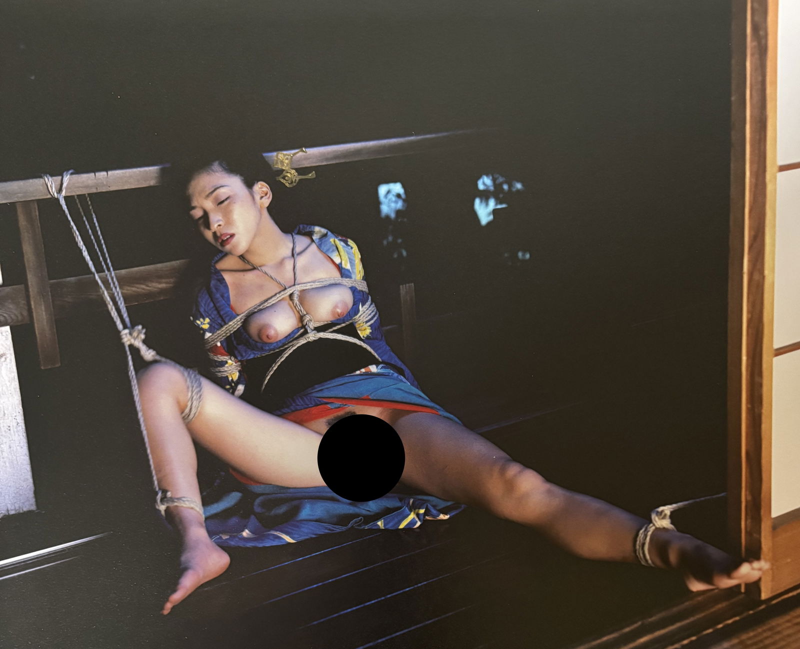 NOBUYOSHI ARAKI WOMAN NUDE PHOTO LITHO: Nobuyoshi Araki Woman Nude Photo Litho mounted to same size board measuring at 9.5x12 inches