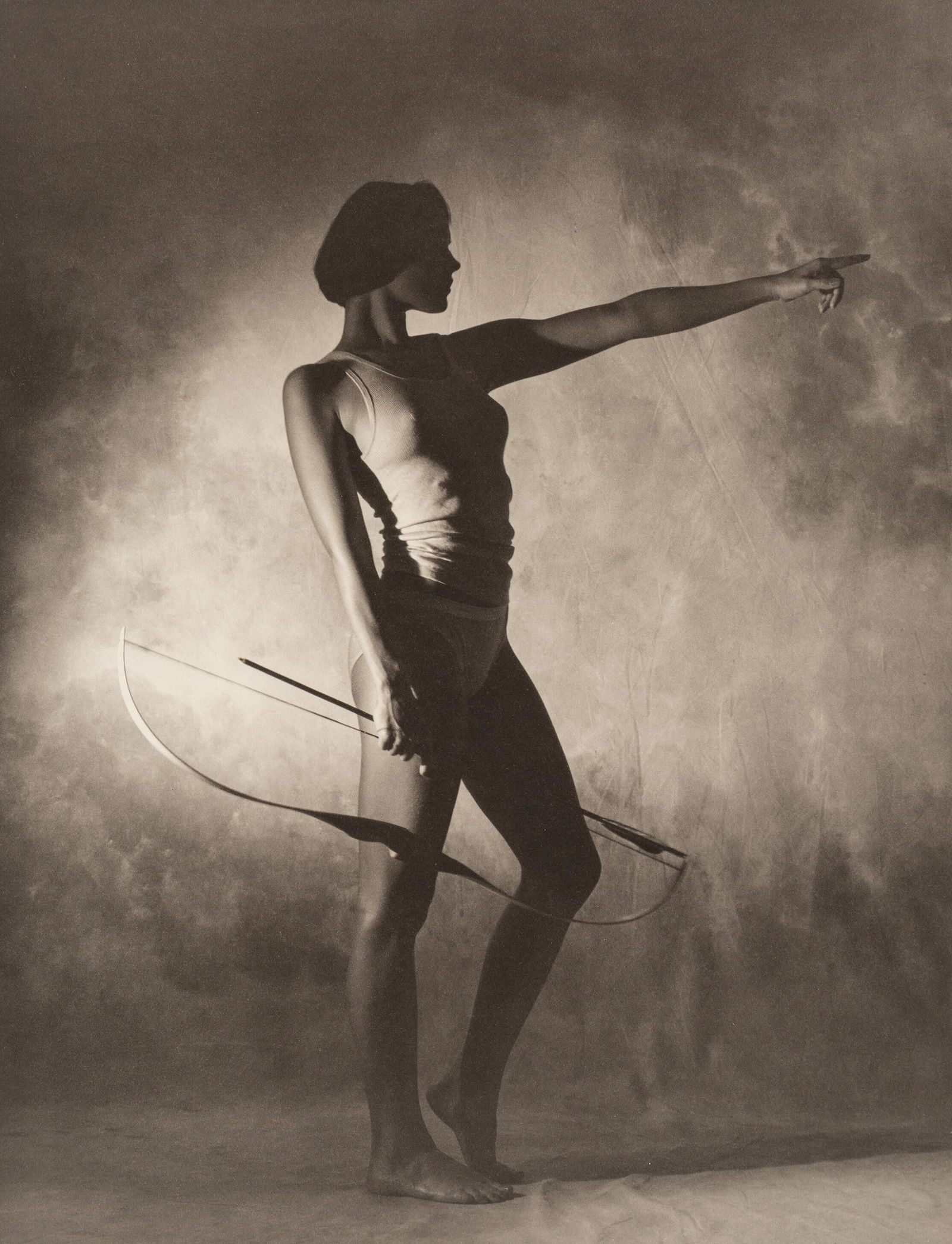 HORST P HORST LINGREI PRINT: Horst P Horst Lingrei print mounted to same size board measuring at 13.75x17.75 inches