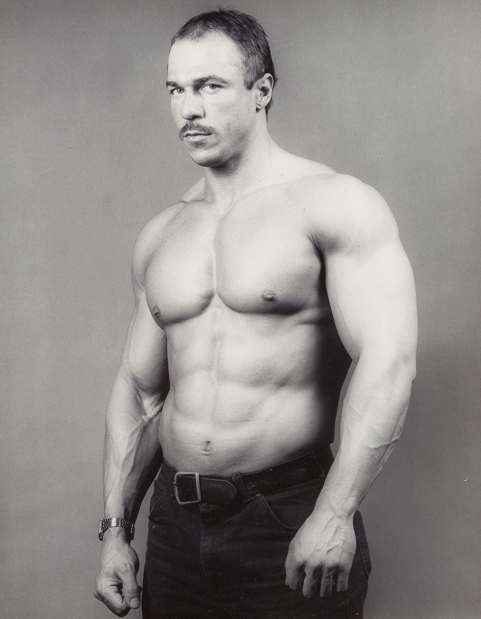 ROBERT MAPPLETHORPE ROGER KOCH PRINT: Robert Mapplethorpe Roger Koch Print mounted to board measuring at 15x19.25 inches