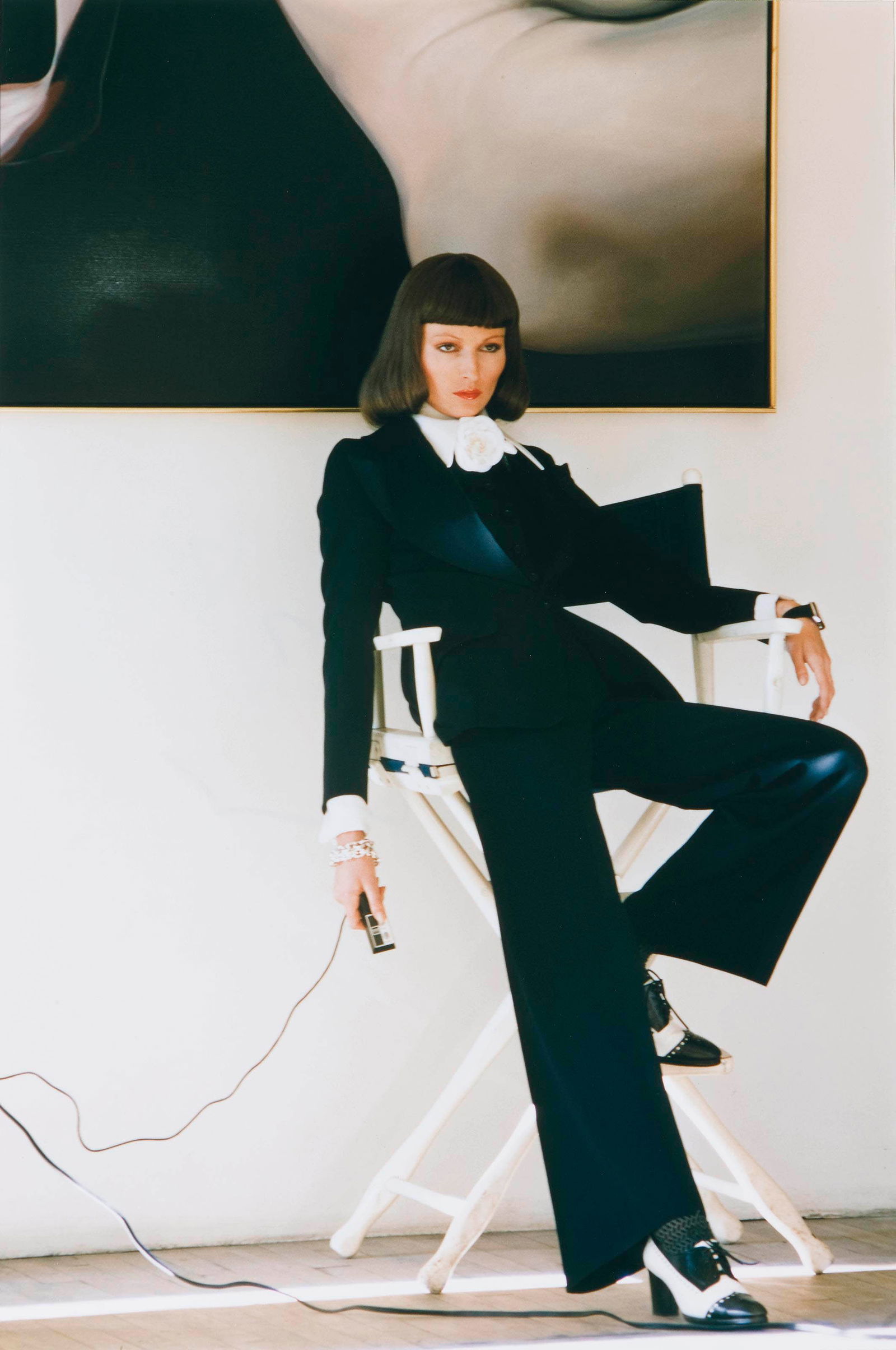 HELMUT NEWTON FASHION STUDY PRINT: Helmut Newton Fashion Study Print mounted to board measuring at 13x19 inches