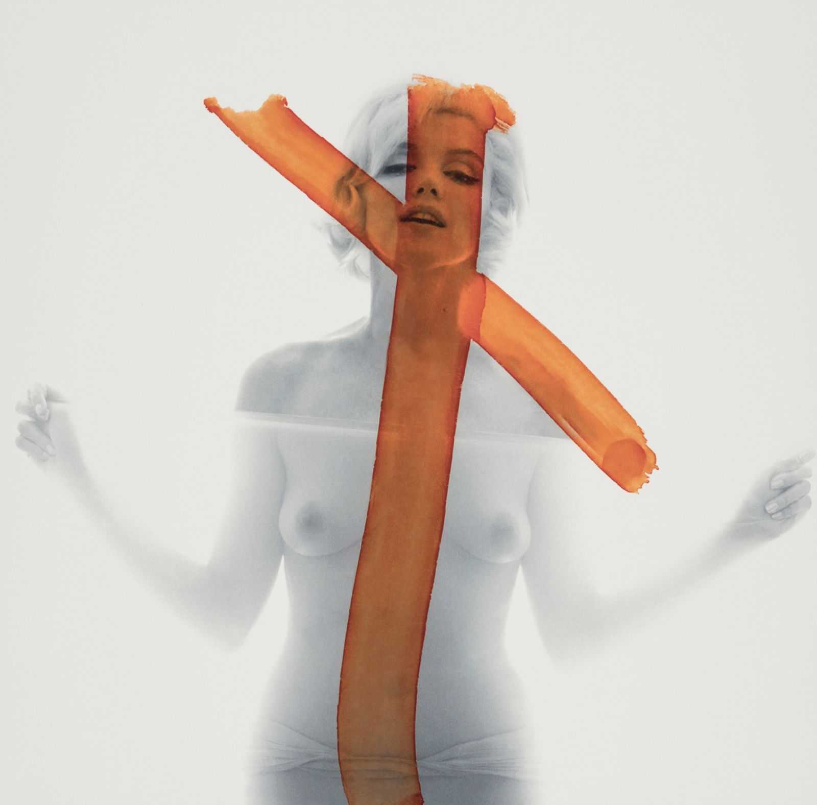 MARILYN MONROE CRUCIFIC II PRINT: Marilyn Monroe Crucific II Print mounted to board measuring at 19x19 inches