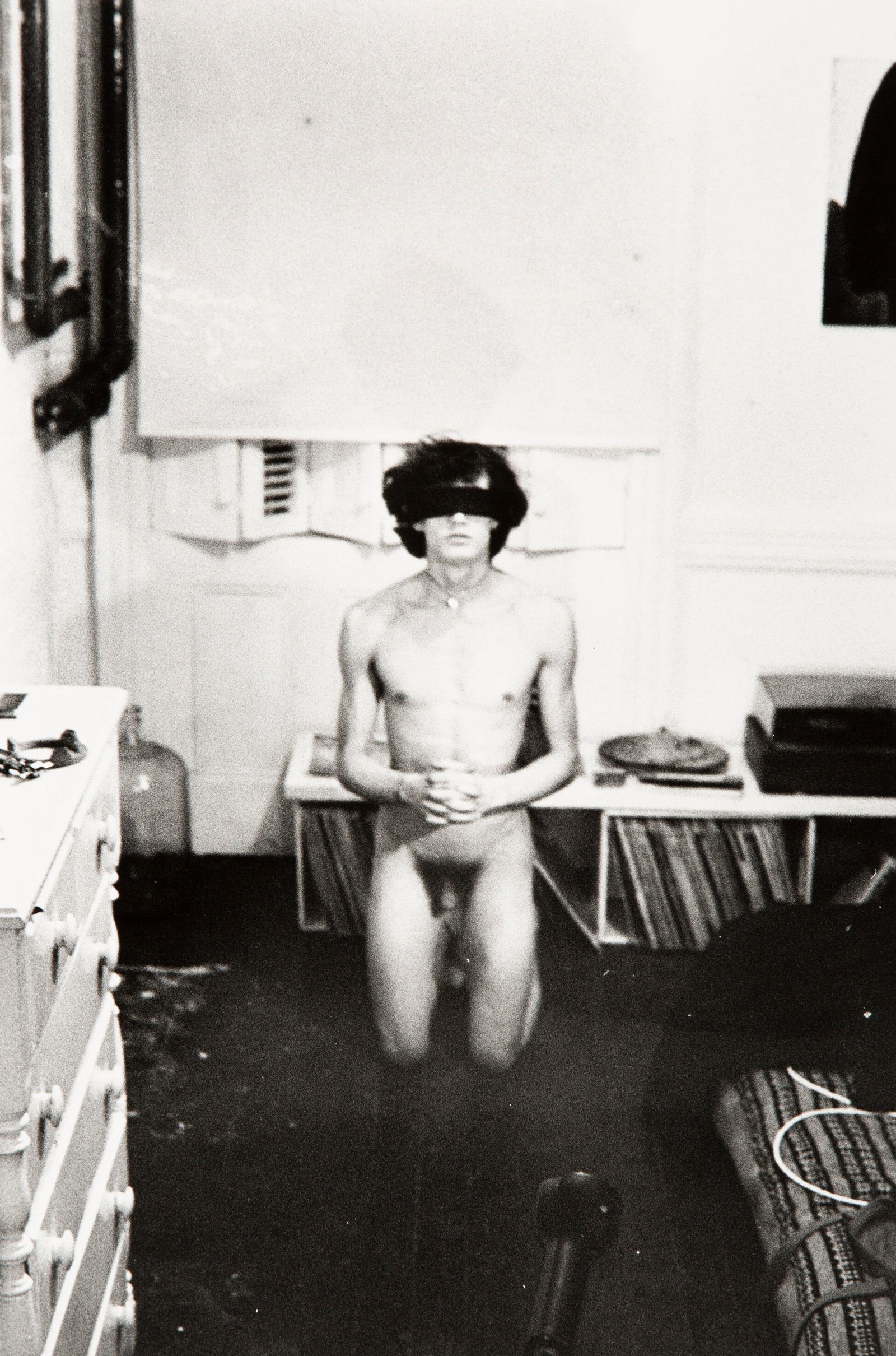 ROBERT MAPPLETHORPE NUDE SELF PORTRAIT PRINT: Robert Mapplethorpe Nude Self Portrait Print mounted to board measuring at 9.75x14 inches
