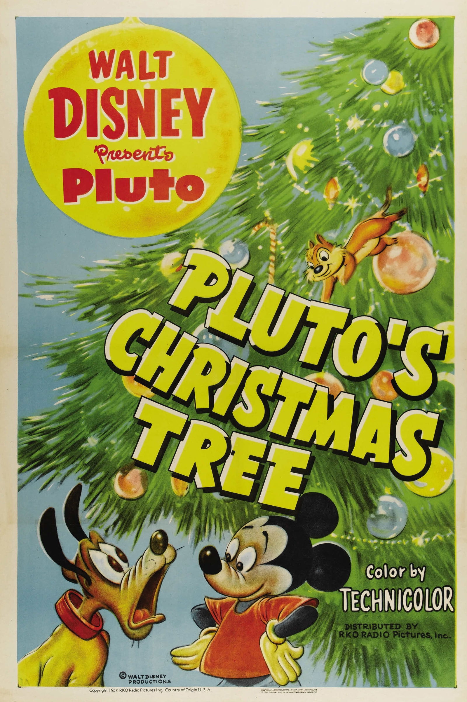 DISNEY PLUTOS CHRISTMAS TREE POSTER PRINT (1 of 1)