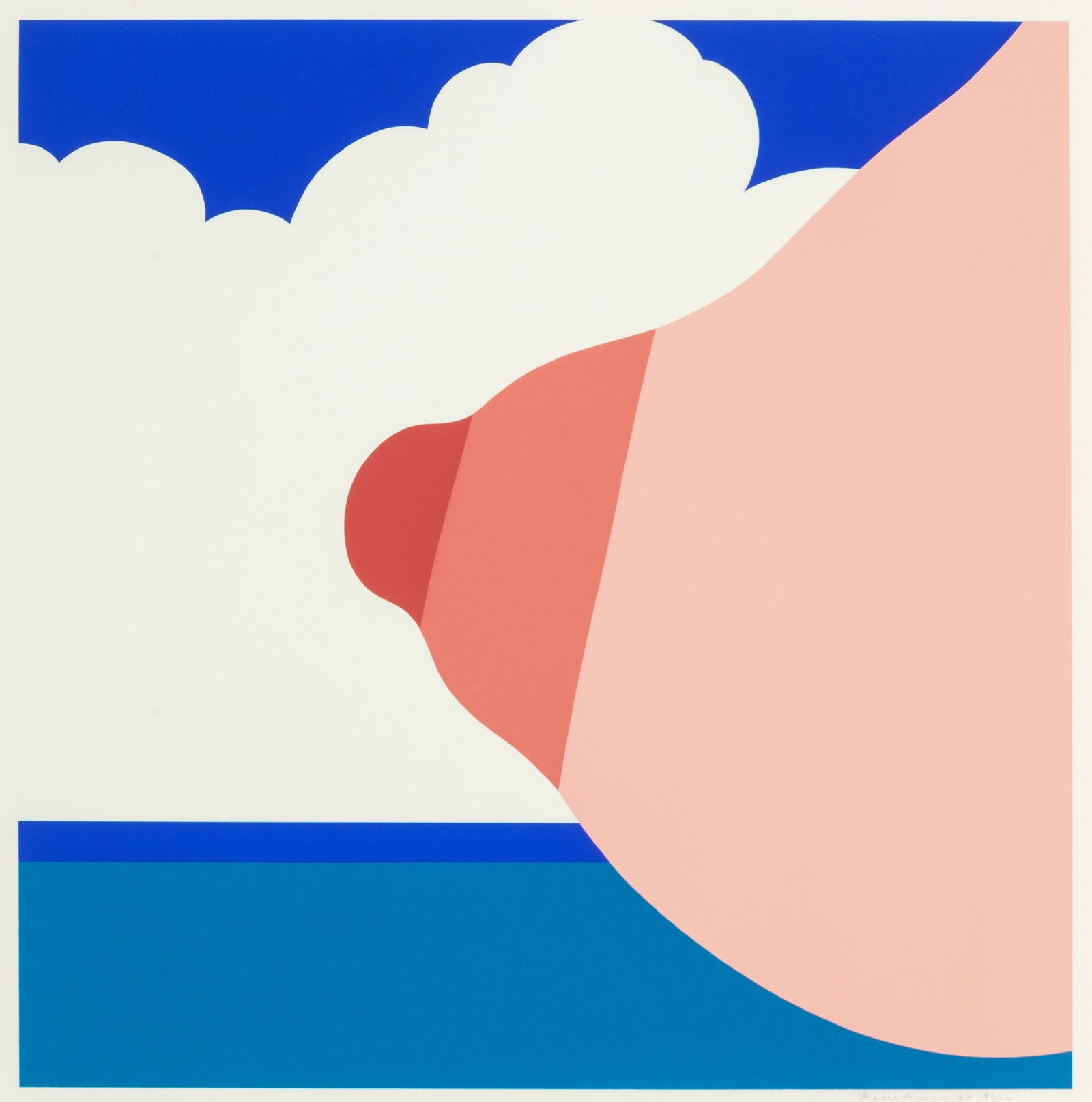 TOM WESSELMANN SEASCAPE PRINT: Tom Wesselmann Seascape Print measuring at 18x18 inches