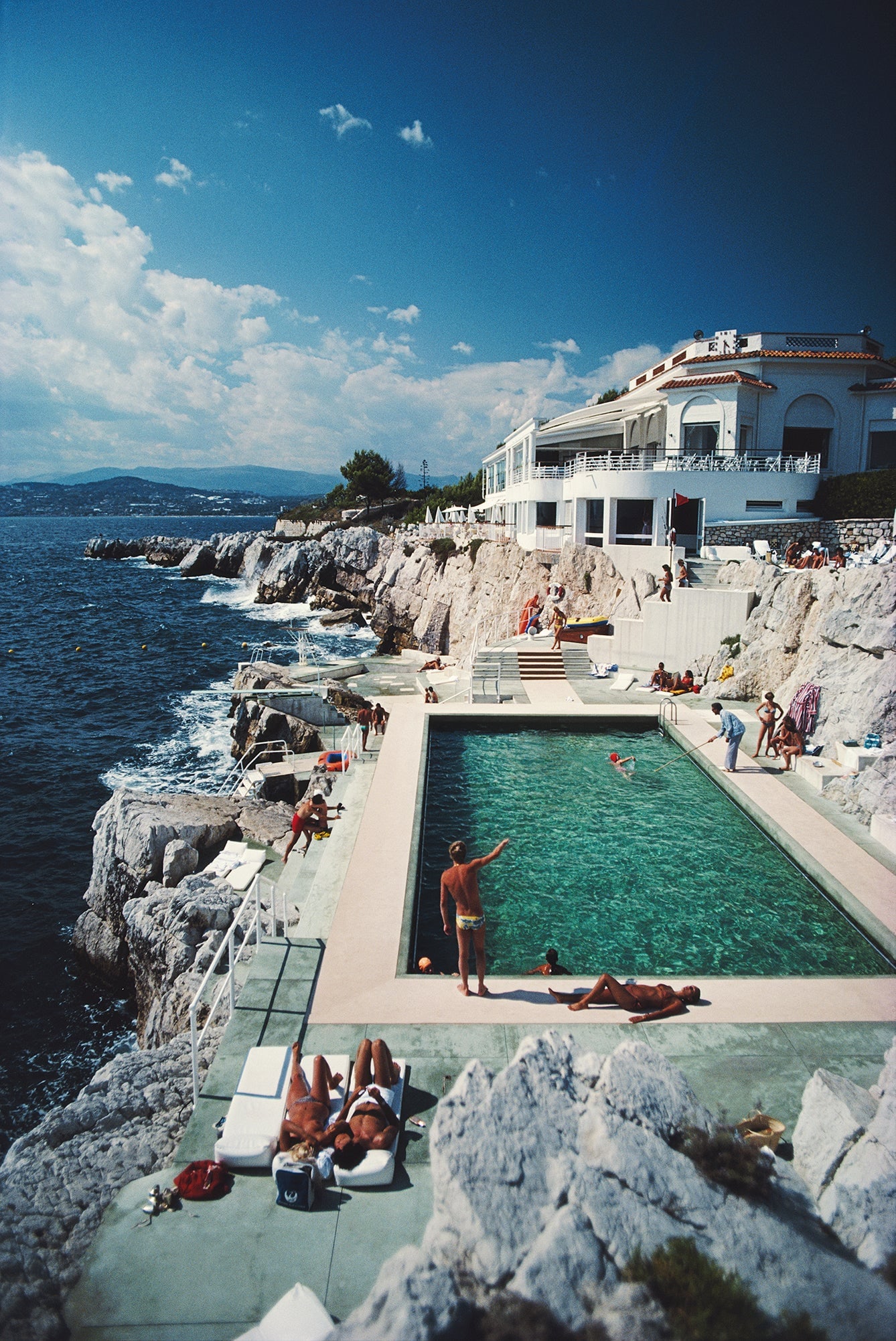 SLIM AARONS EDEN ROC POOL PRINT: Slim Aarons Eden Roc Pool Print measuring at 20x30 inches