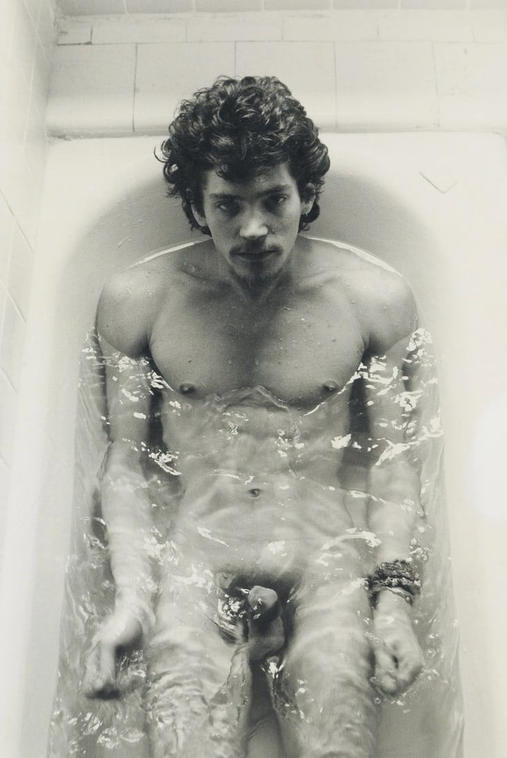 ROBERT MAPPLETHORPE NUDE SELF PORTRAIT PRINT: Robert mapplethorpe Nude Self Portrait print mounted to board measuring at 11.5x17 inches