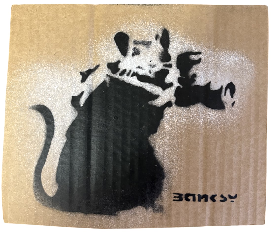 BANKSY CARDBOARD RAT CARDBOARD STENCIL (1 of 2)