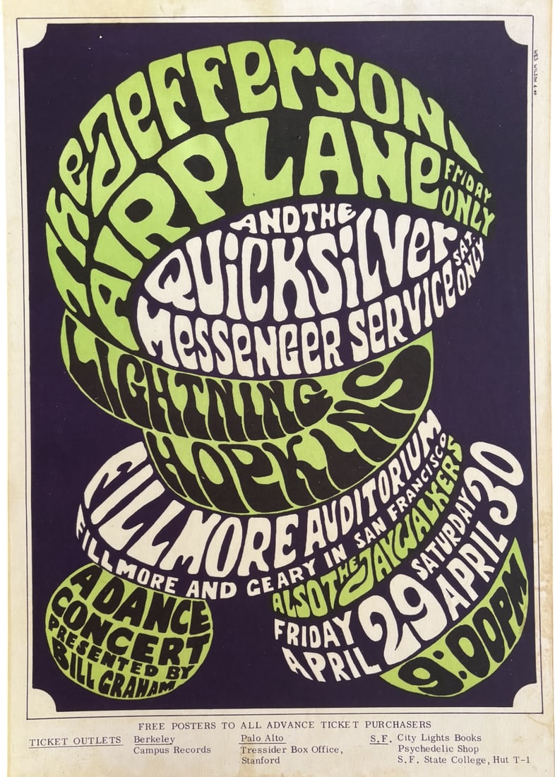 GRATEFUL DEAD JEFFERSON AIRPLANE POSTER (1 of 1)