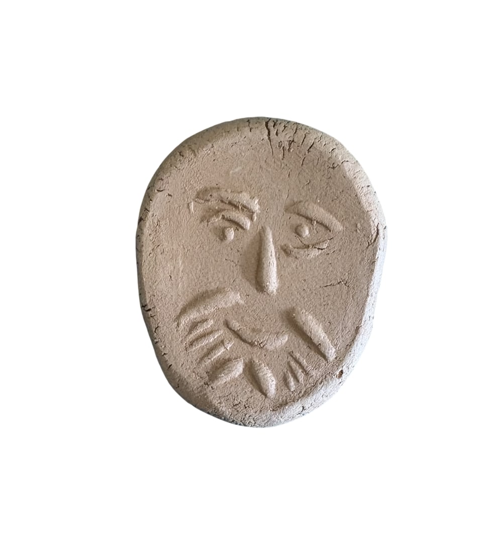 PICASSO MADOURA TERRACOTTA MEDALLION PENDANT: Picasso Madoura Terracotta Medallion Pendant measuring at 1.5x1.5 inches. Stamped on the rear.