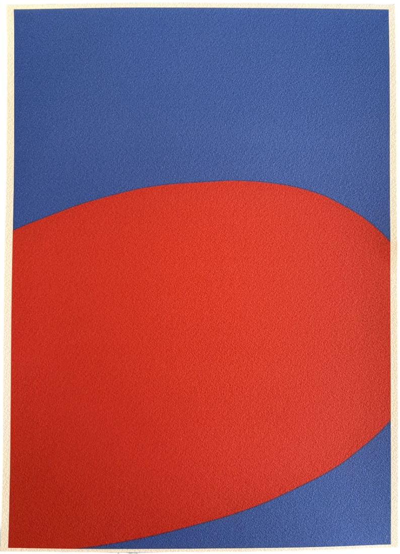 ELLSWORTH KELLY RED AND BLUE PRINT IN COLORS: Ellsworth Kelly Red and Blue Print in Colors measuring at 10.25x14.25 inches