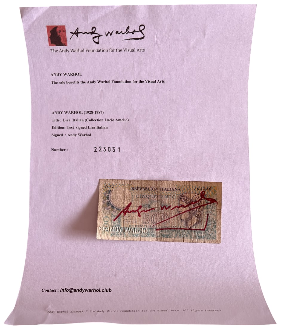 ANDY WARHOL ITALIAN NOTE - 3