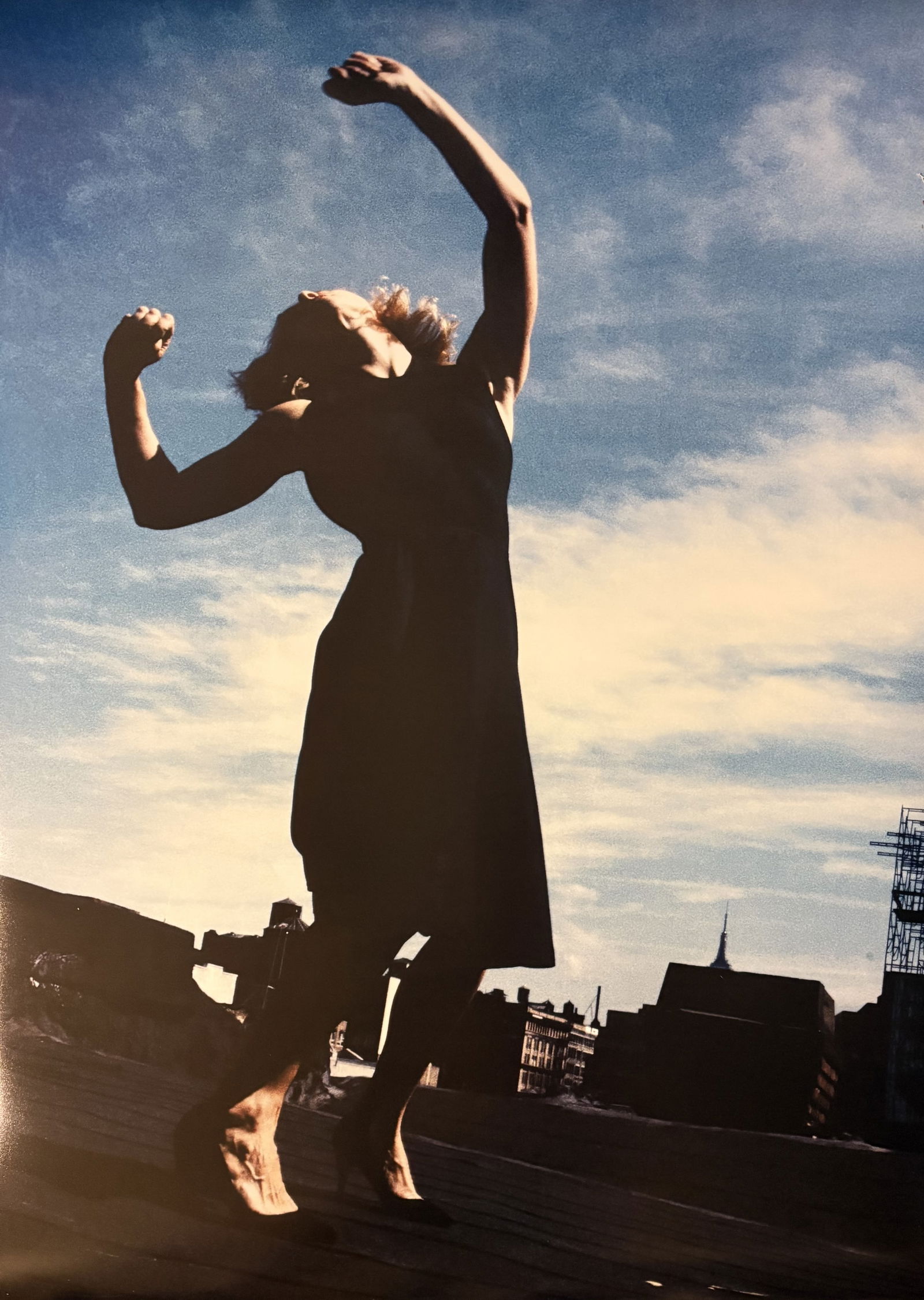 ROBERT LONGO JANET FALLING PRINT: Robert Longo Janet Falling print measuring at 29.75x43 inches