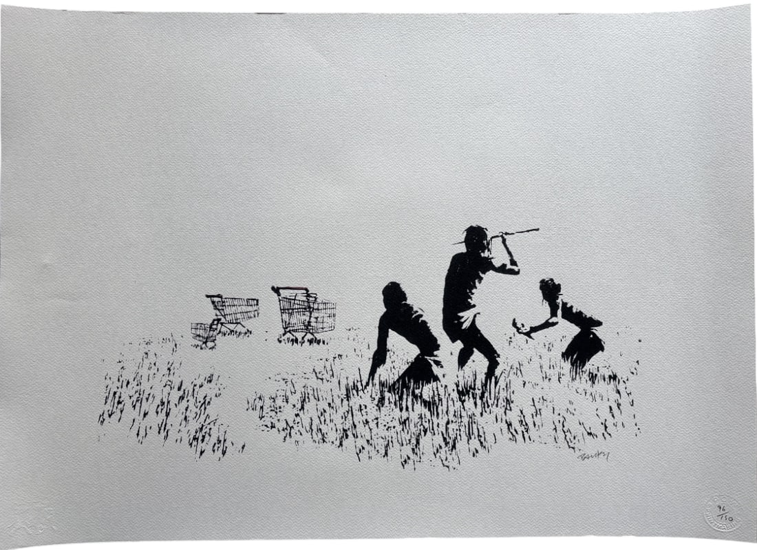 BANKSY BOMB ELEPHANT LITHO: Banksy Bomb Elephant Lithograph measuring at 19.5x27.5 inches. Blind stamped and pencil signed in the corner