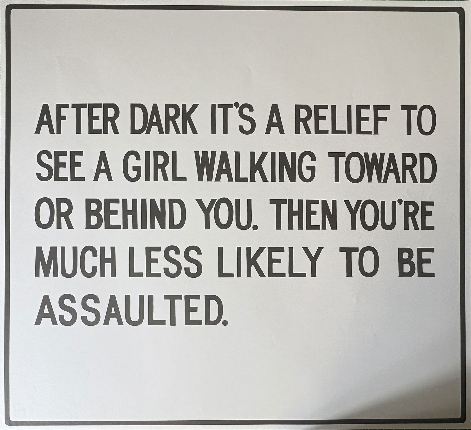 JENNY HOLZER QUOTE OFFSET LITHO: Jenny Holzer Quote Offset lithograph measuring at 21x23 inches