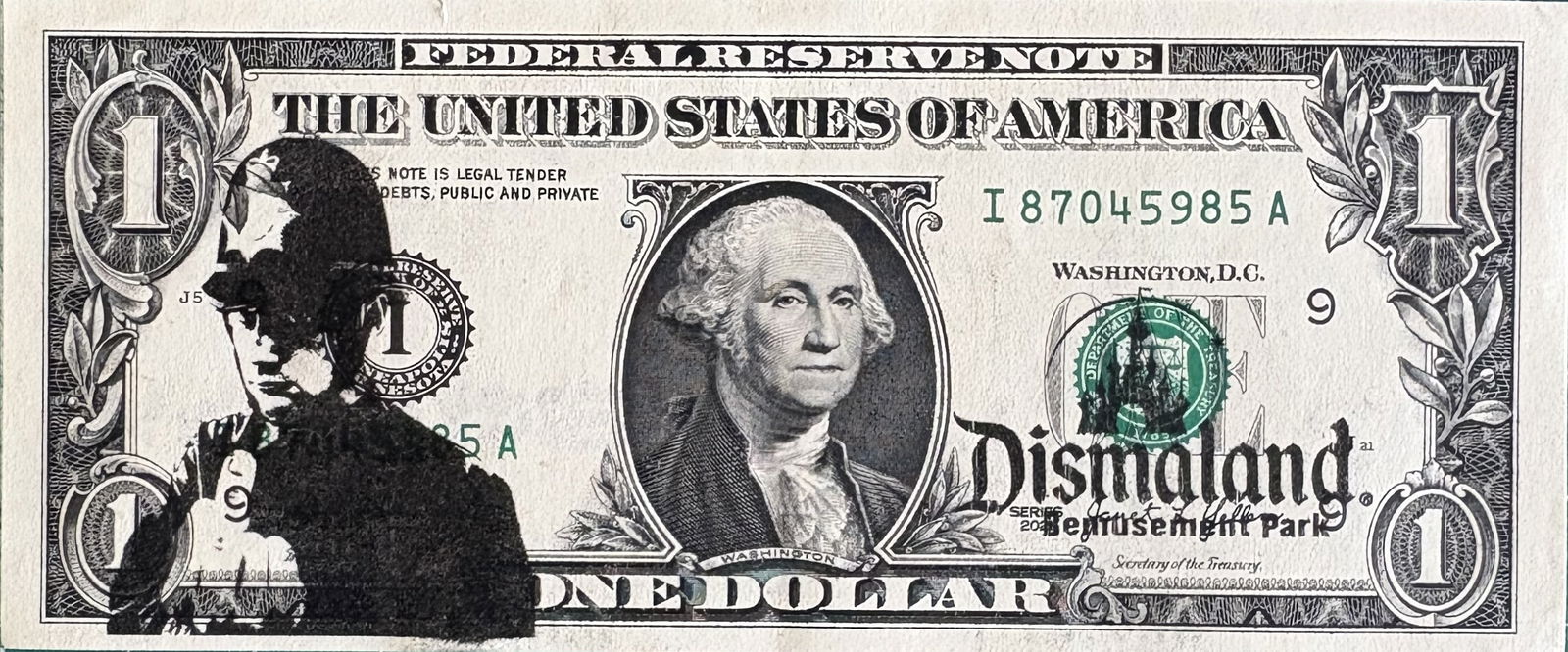 BANKSY GIRL SOLDIER DOLLAR BILL (1 of 1)