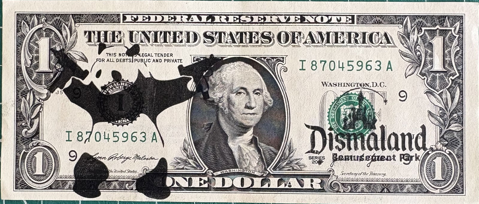 BANKSY PANDA DOLLAR BILL (1 of 1)