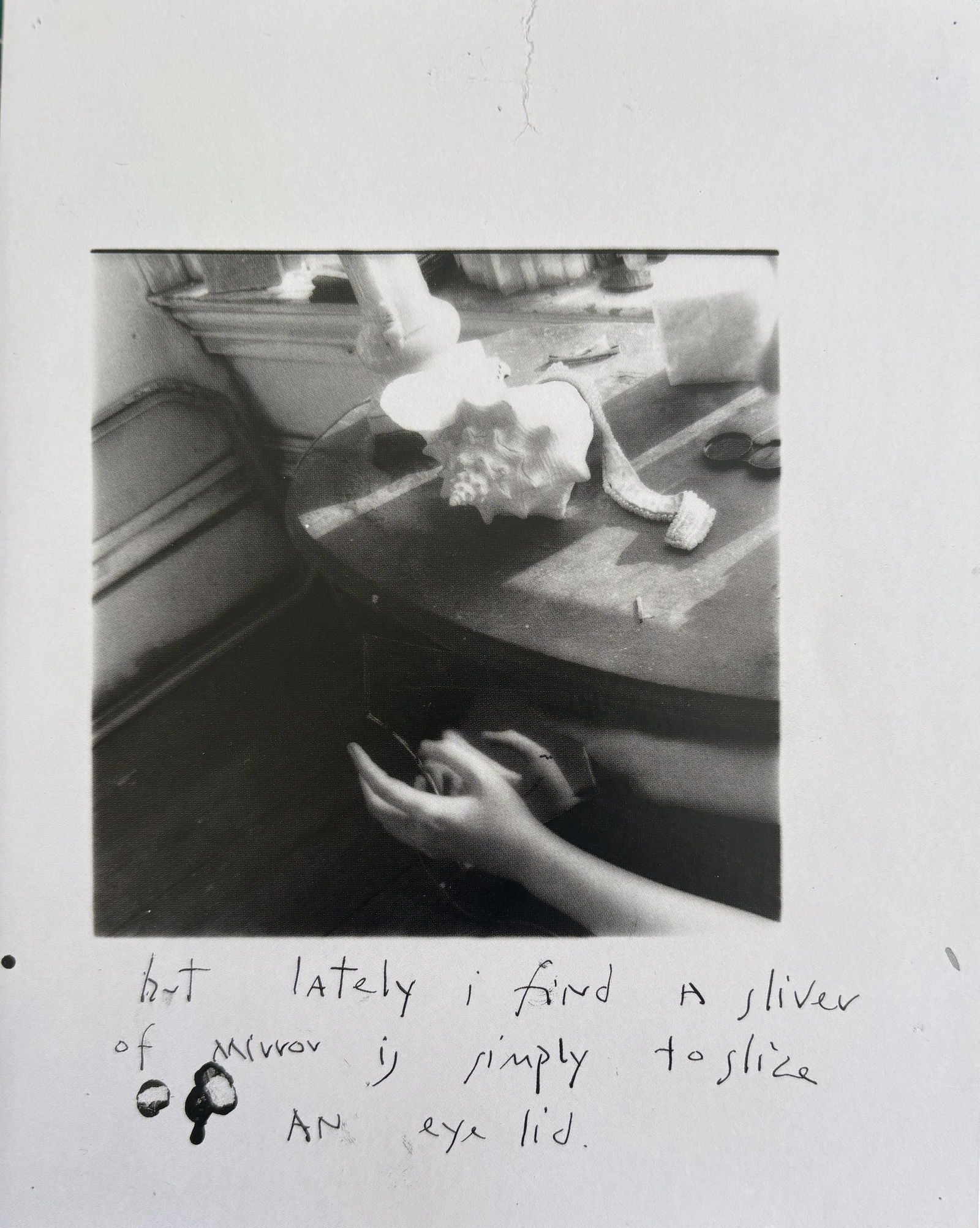 FRANCESCA WOODMAN BUT LATELY PHOTO LITHO: Francesca Woodman but Lately Photo Lithograph mounted to same size board measuring at 5.5x7 inches
