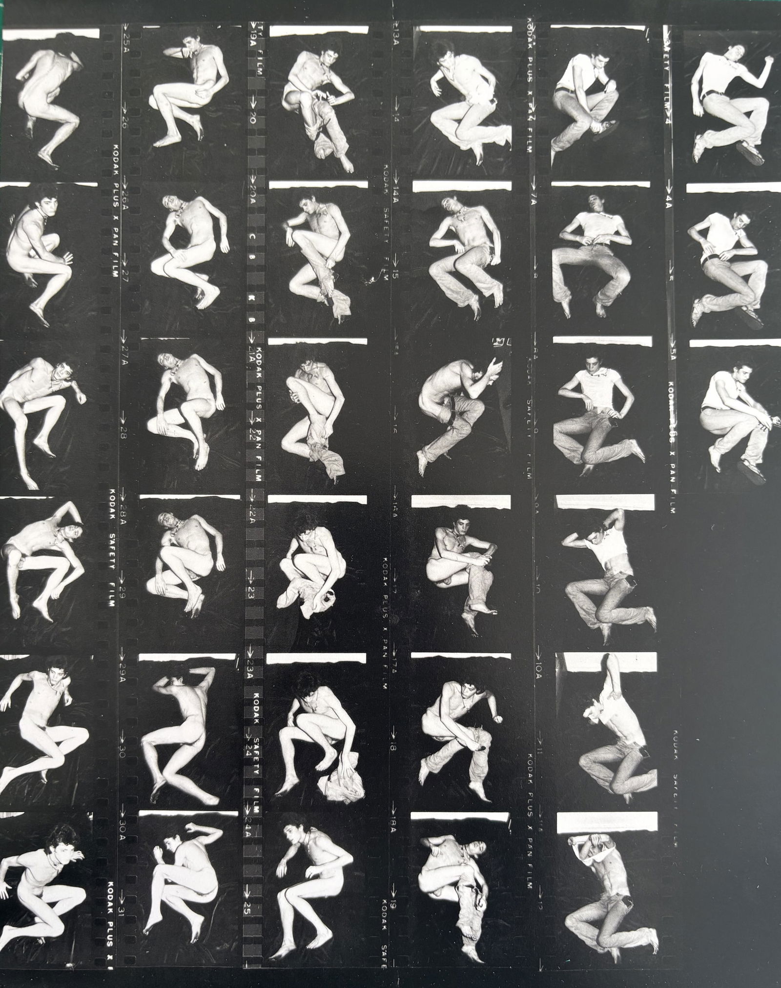 ROBERT MAPPLETHORPE CONTACT SHEET PHOTO LITHO: Robert Mapplethorpe Contact Sheet Photo Lithograph mounted to same size board measuring at 8x10 inches