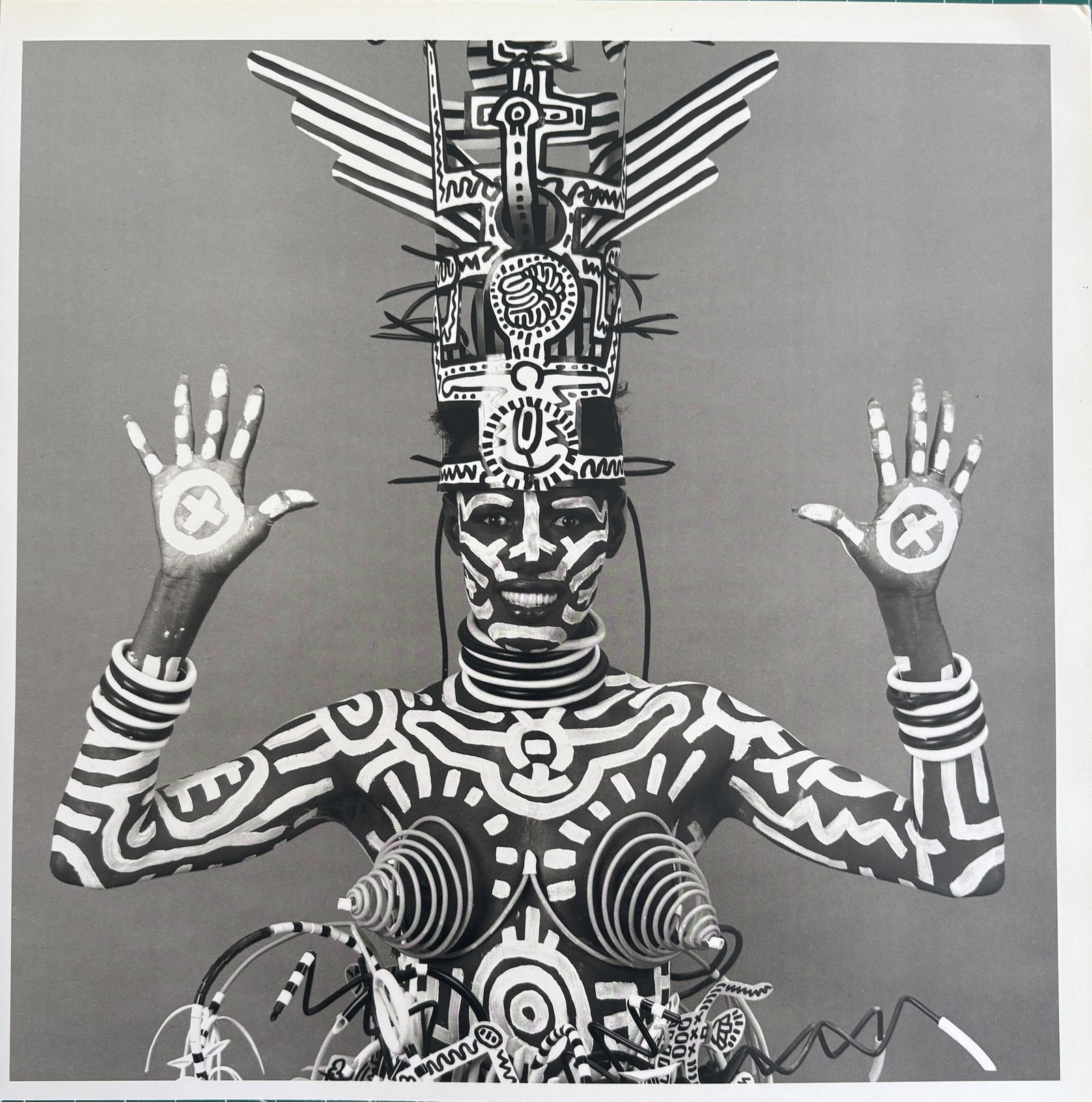 ROBERT MAPPLETHORPE GRACE JONES PHOTO LITHO: Robert Mapplethorpe Grace Jones Photo Lithograph mounted to same size board measuring at 11x11 inches