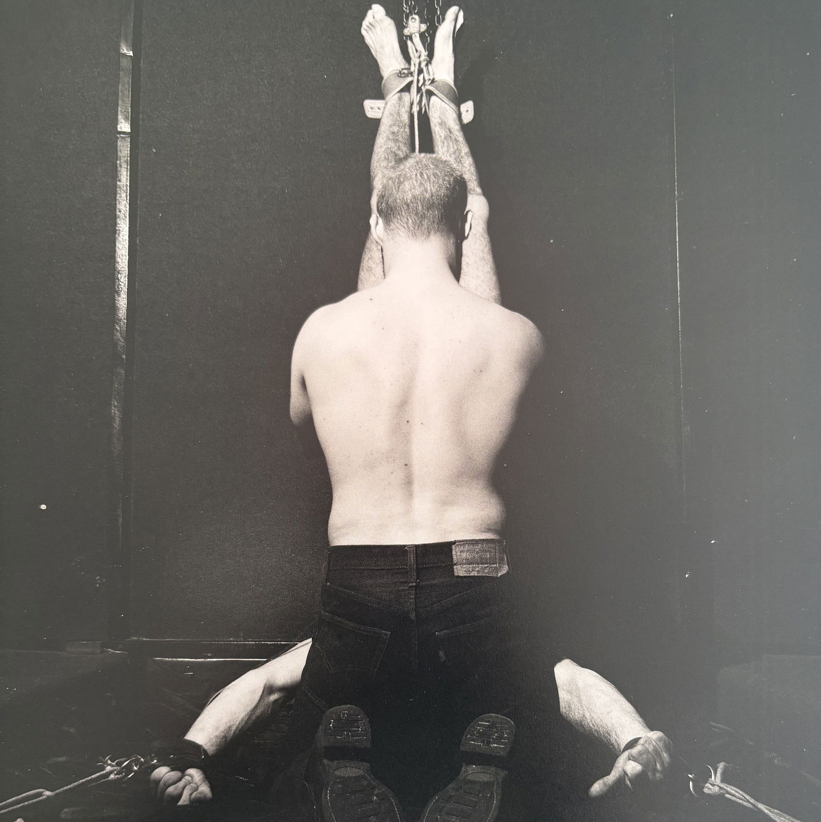 ROBERT MAPPLETHORPE UNTITLED PHOTO LITHO: Robert Mapplethorpe Untitled photo lithograph mounted to same size board measuring at 7.5x7.5 inches