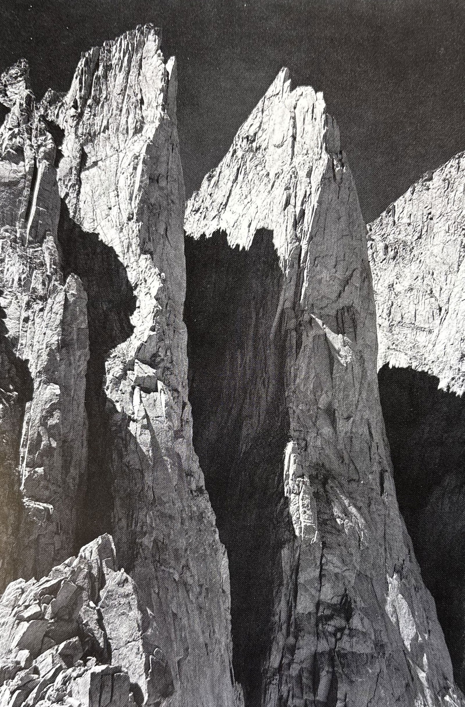 ANSEL ADAMS PINNACLES CALIFORNIA PHOTO LITHO: Ansel Adams Pinnacles California Photo Lithograph mounted to same size board measuring at 5x7.5 inches