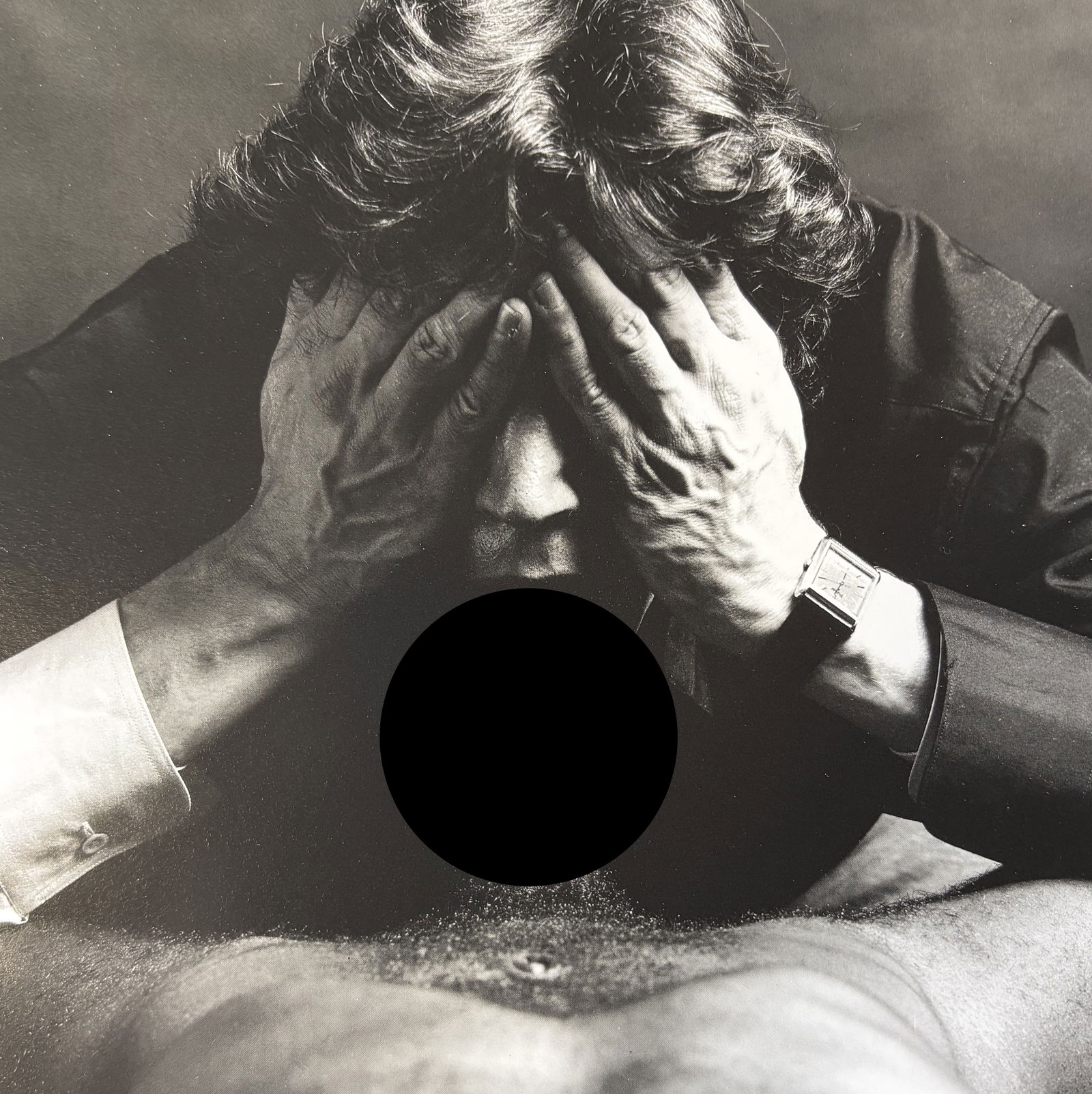 ROBERT MAPPLETHORPE NUDE PHOTO LITHO: Robert Mapplethorpe Nude Photo Lithograph mounted to same size board measuring at 7.5x7.5 inches