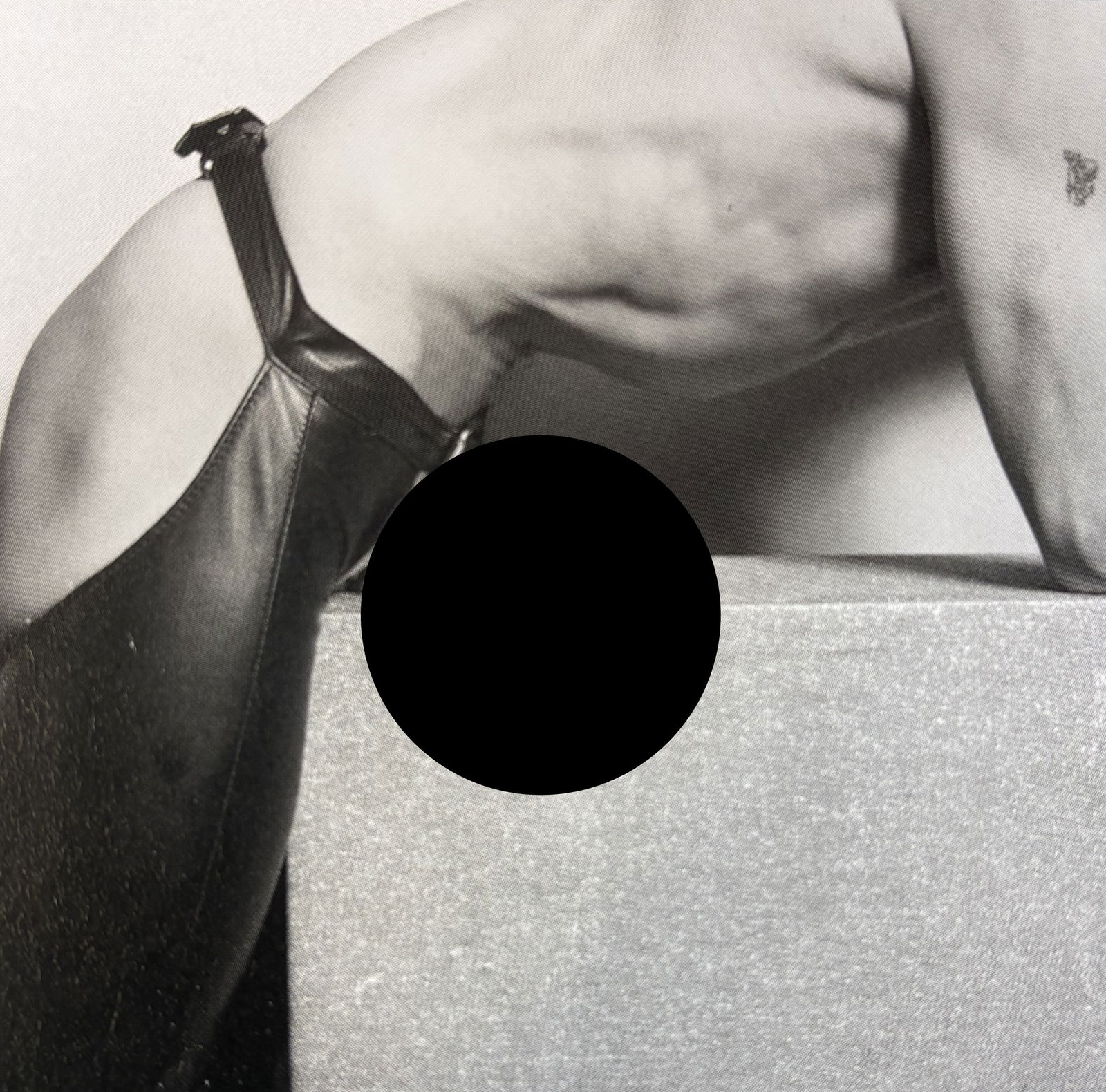 ROBERT MAPPLETHORPE NUDE PHOTO LITHO: Robert Mapplethorpe Nude Photo Lithograph mounted to same size board measuring at 3x3 inches