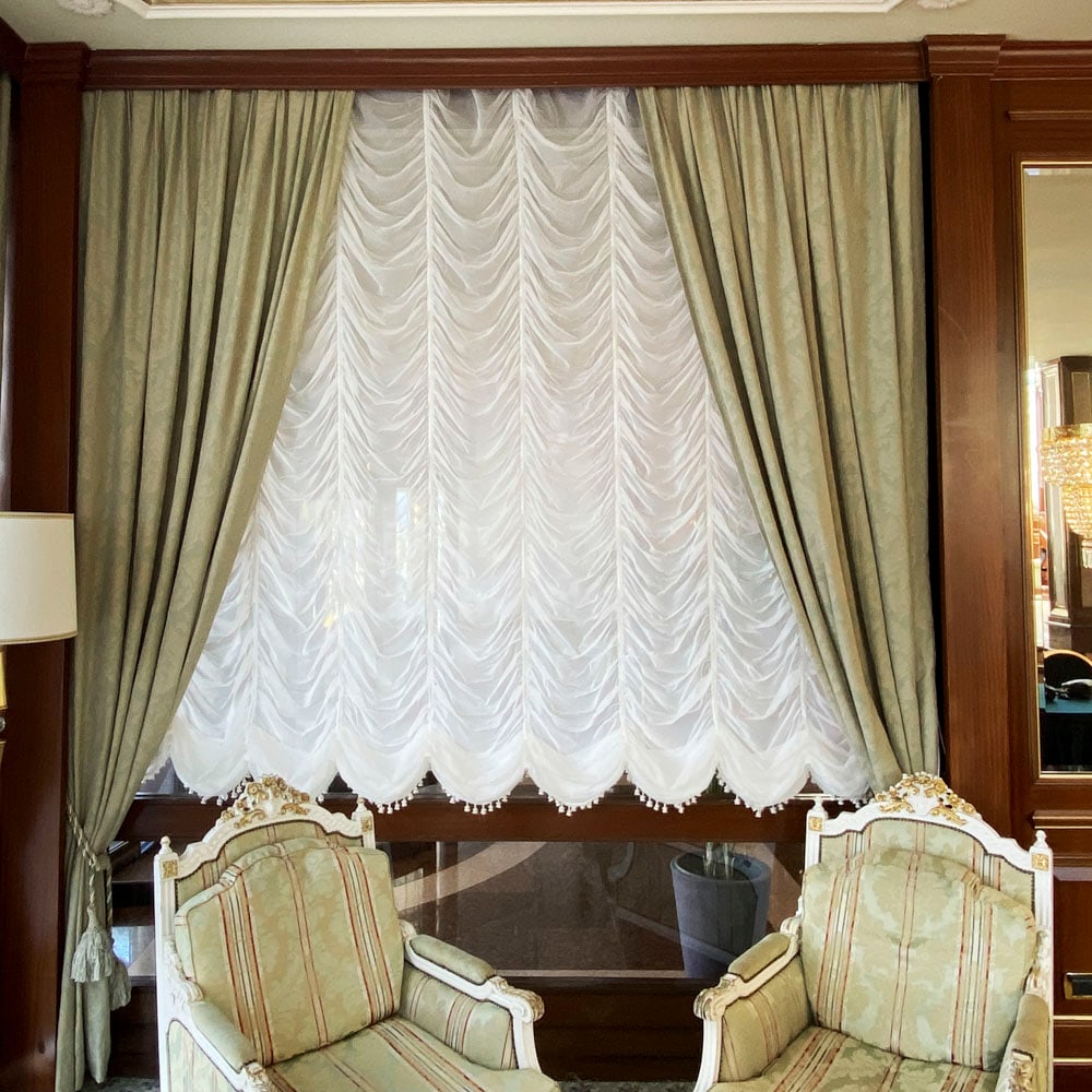 Complete set of curtains Italy, 20th century 300x290 cm - 330x70 cm. (1 of 1)