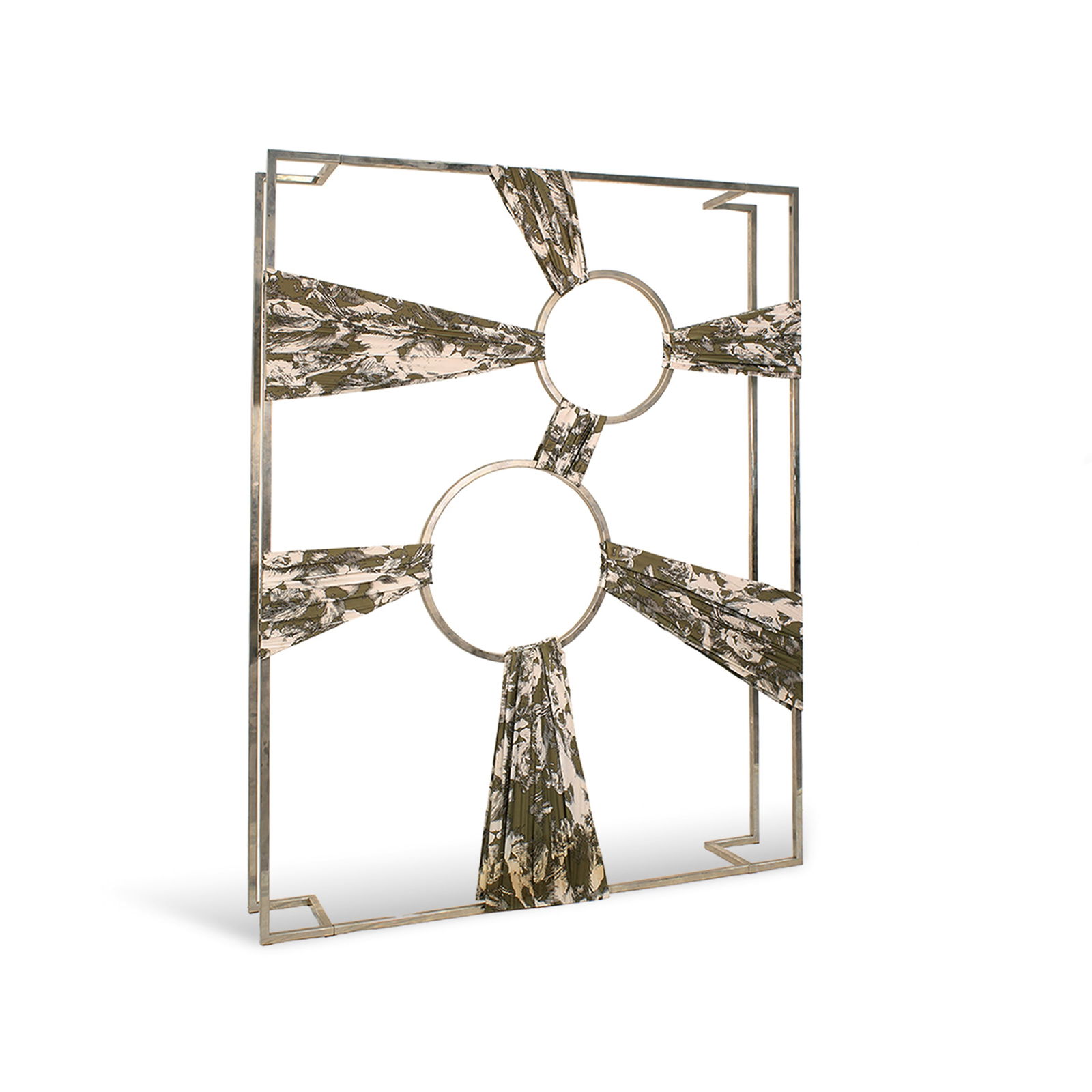 Roberto Cavalli Firenze 1940-2024 220x170x28 cm.: Light sculpture in steel and fabric, created for the Roberto Cavalli boutique, Milan.