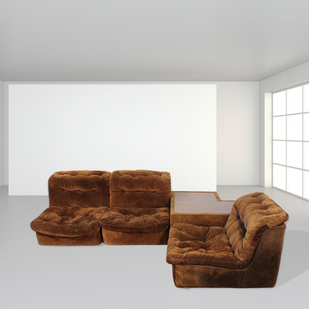 Frederik Hill for Walter Knoll Germany, 70s coffee table 43x90x93 cm - armchair 74x77x93 cm (1 of 1)