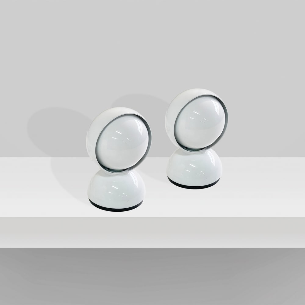 Vico Magistretti prod. Artemide Italy, 1960s 18x12x12 cm: two lamps mod. Eclisse, maker's mark