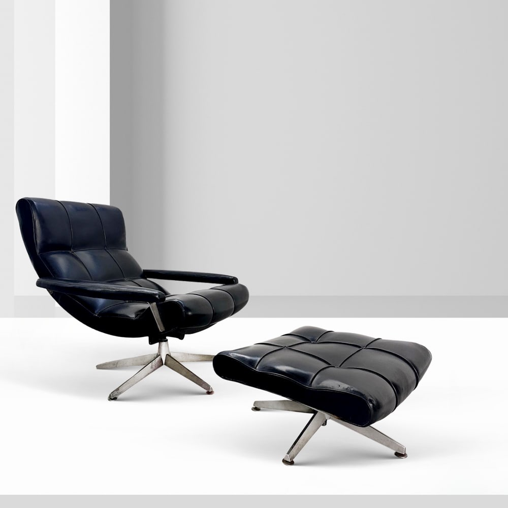 Prod. Tecnosalotto Italy, 70s armchair 100x85x80x100 - pouf 30x62x57 cm. (1 of 1)